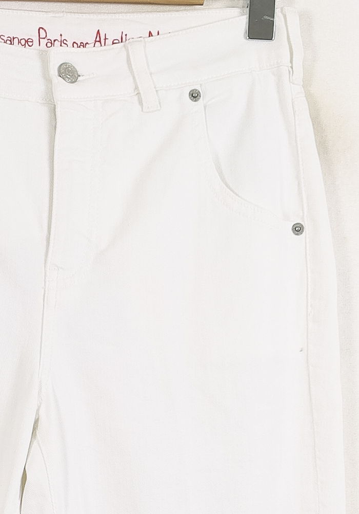 Cropped slim jeans with studs INES DE LA FRESSANGE - Seconde main White