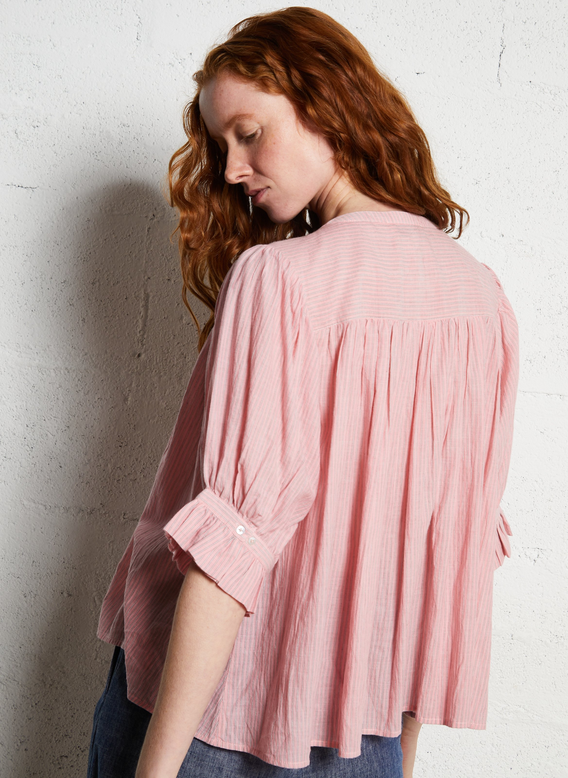 Katoenen blouse met ronde hals EMILE ET IDA Roze