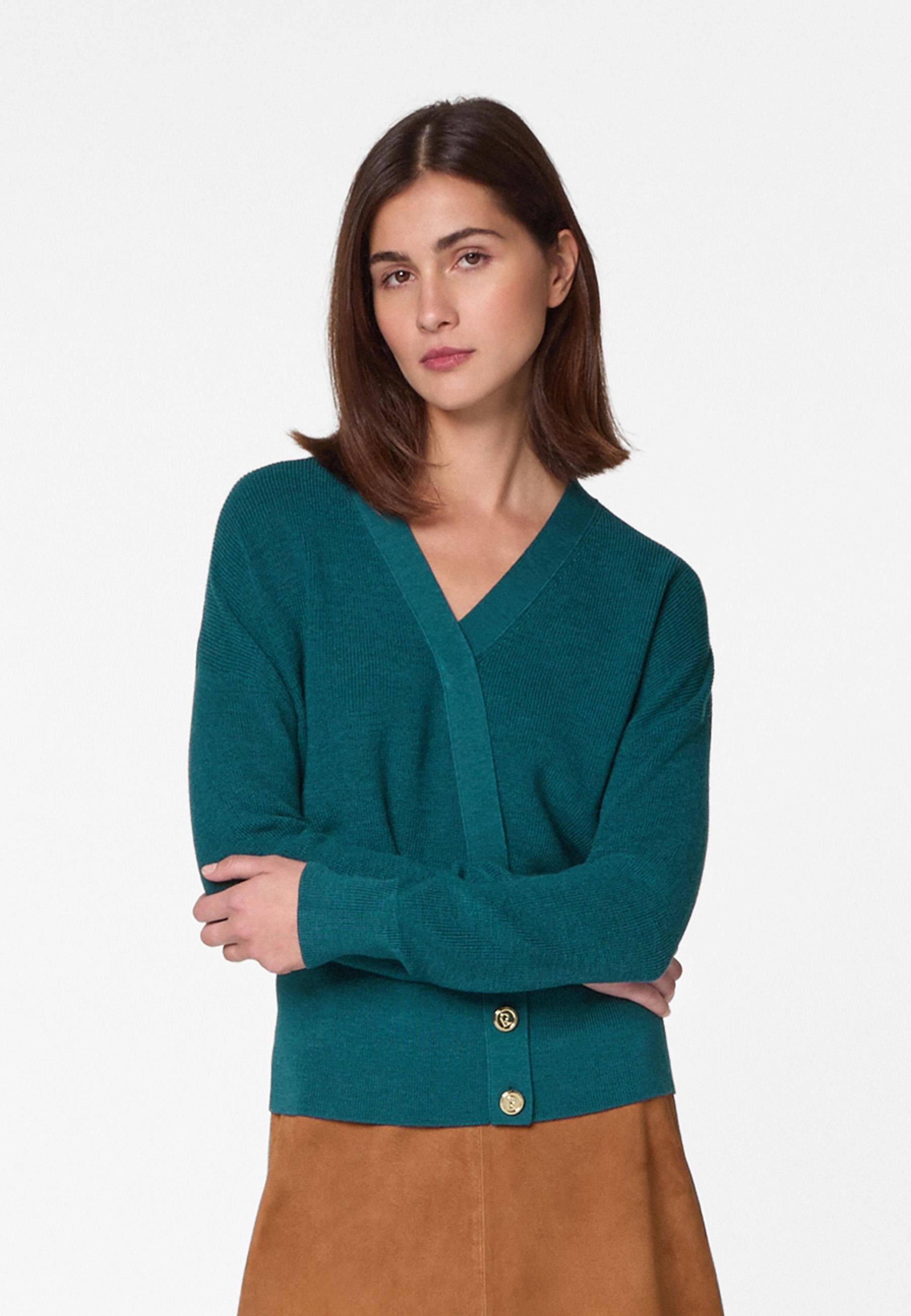 Merino wool trompe l'oeil sweater RODIER Blue