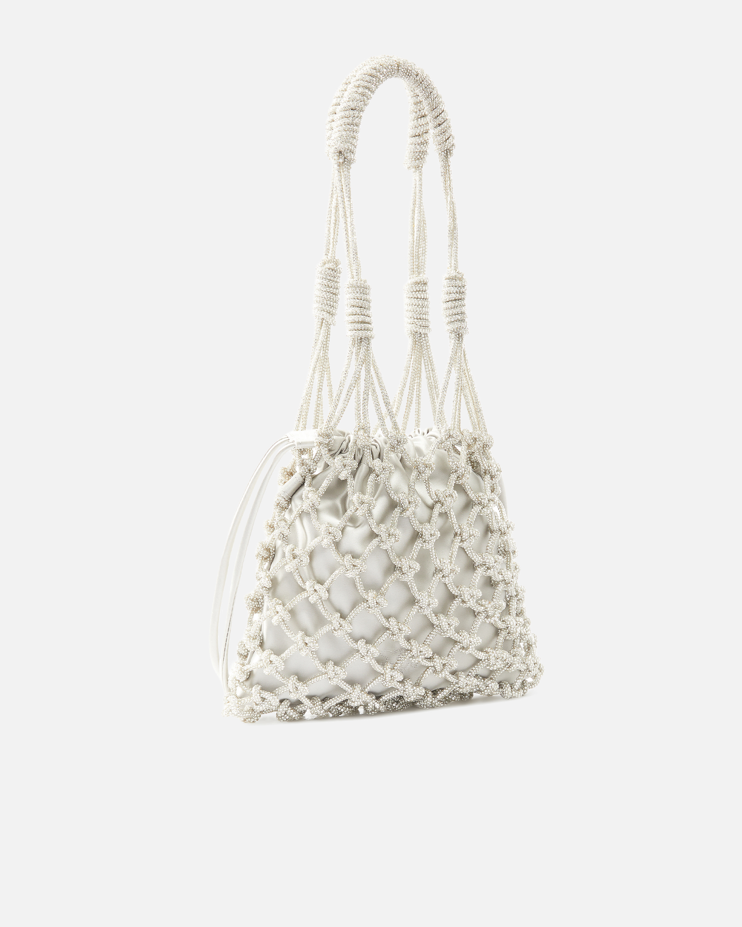 Small shoulder bag with micro rhinestones PINKO Silver