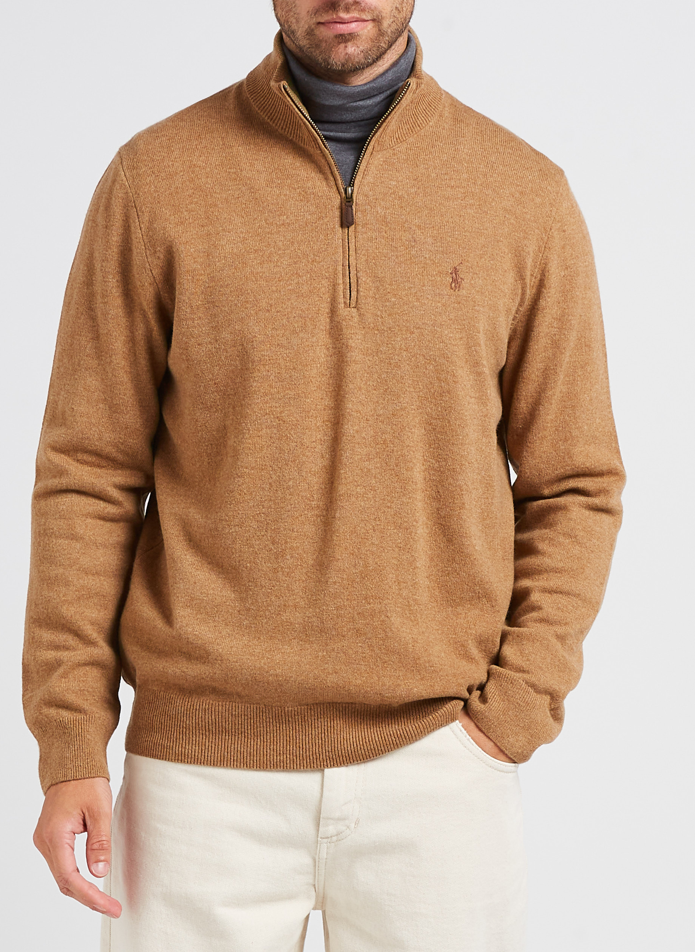 Regular-Fit-Pullover aus Merinowolle mit Stehkragen und Stickerei POLO RALPH LAUREN