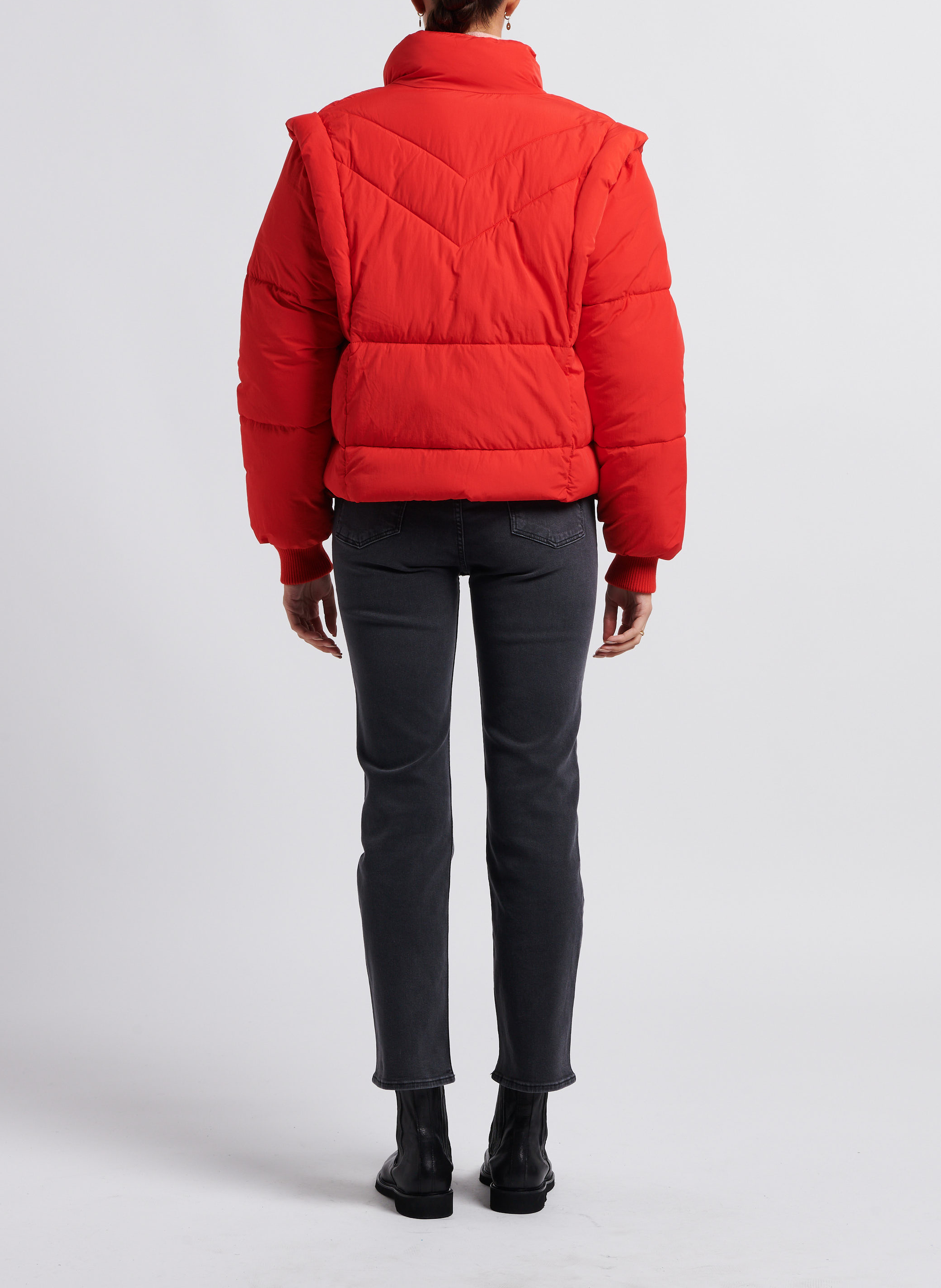 Doudoune col montant avec manches amovibles INDEE Rouge