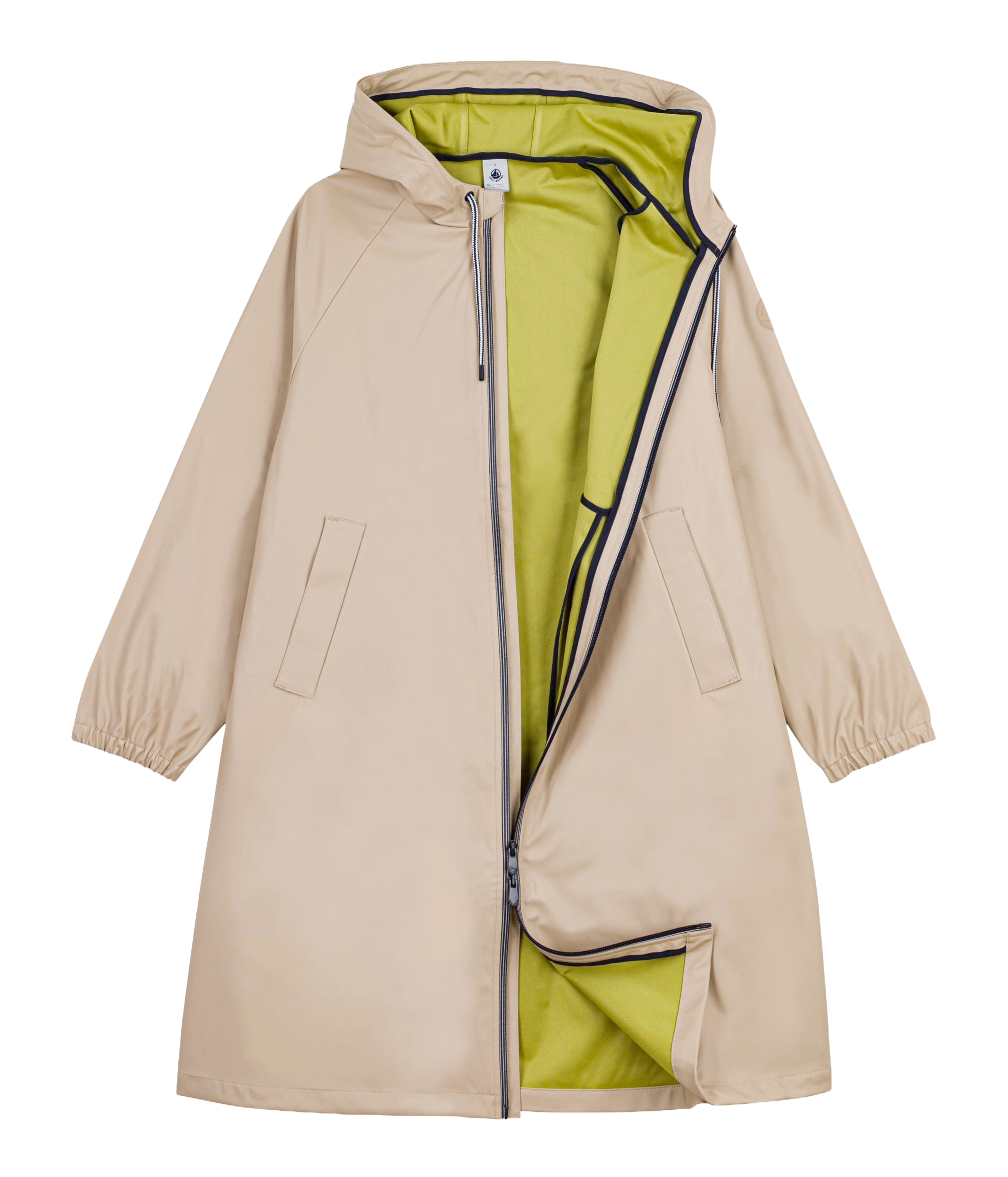 Windjack met ritssluiting en capuchon in effen kleur PETIT BATEAU Beige