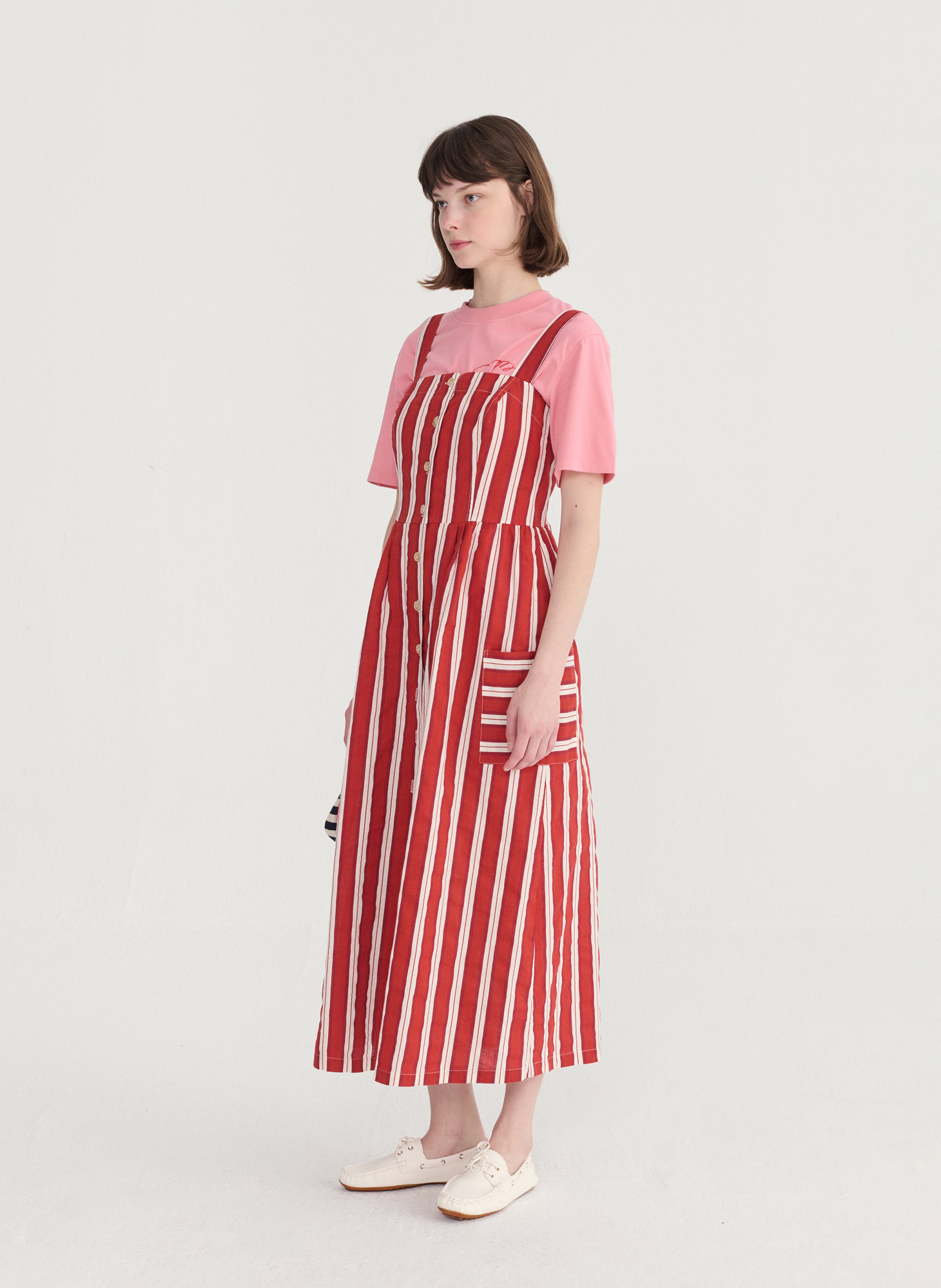 Gestreepte lange jurk van gemengd katoen BOBO CHOSES Veelkleurig