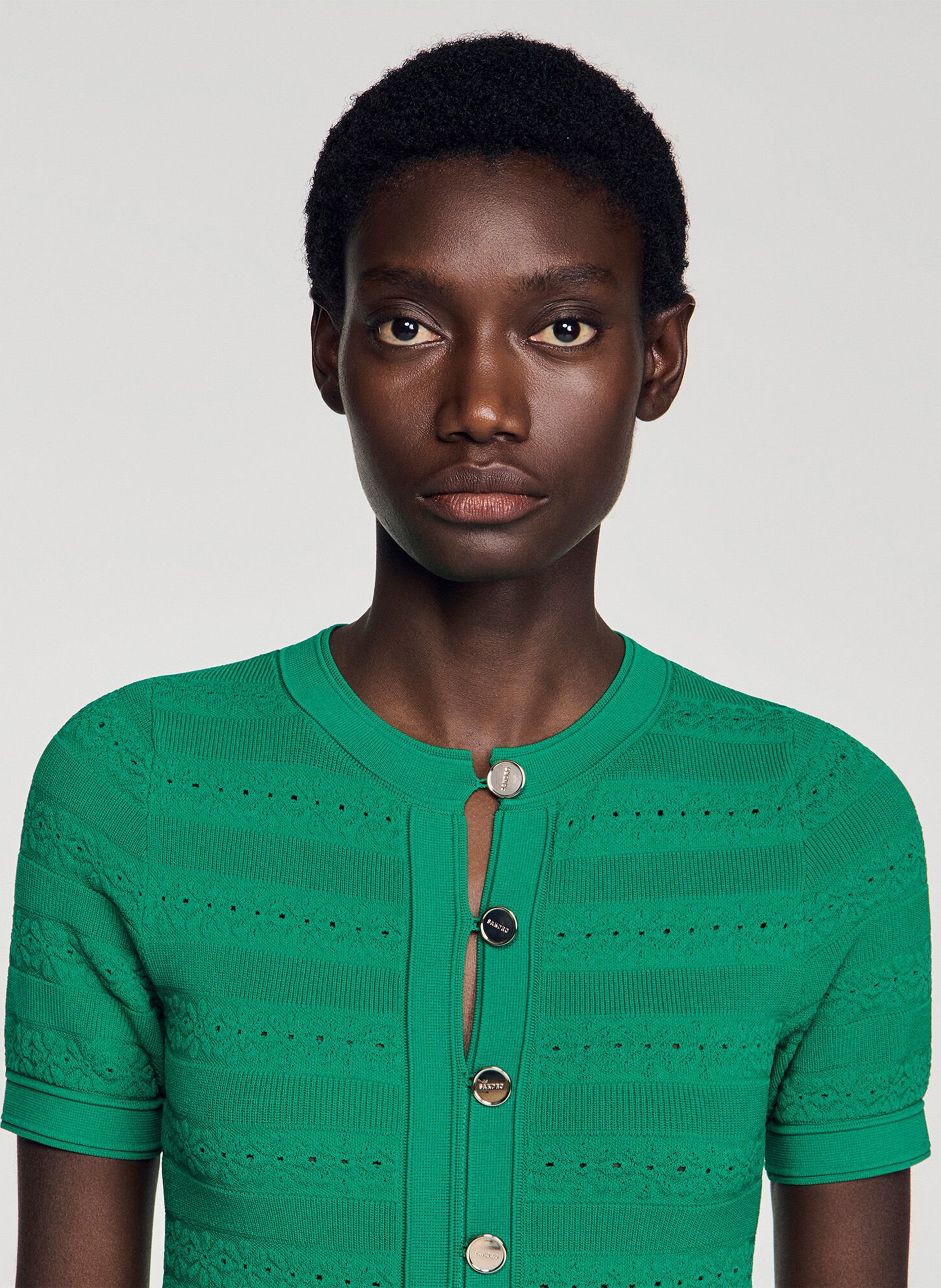 Lange jurk met ronde hals SANDRO Green