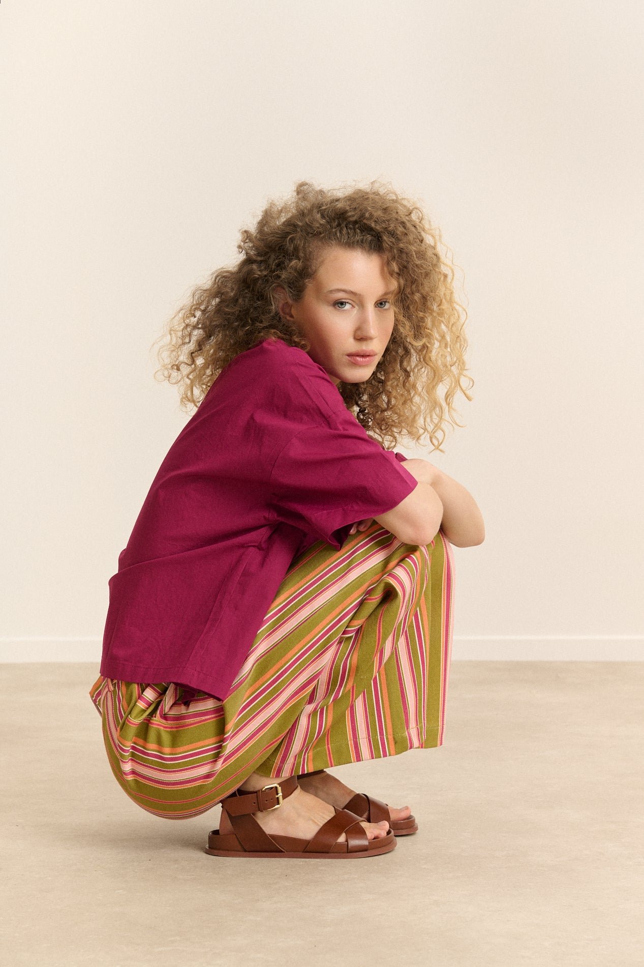 Short-sleeved poplin shirt GARANCE PARIS Purple