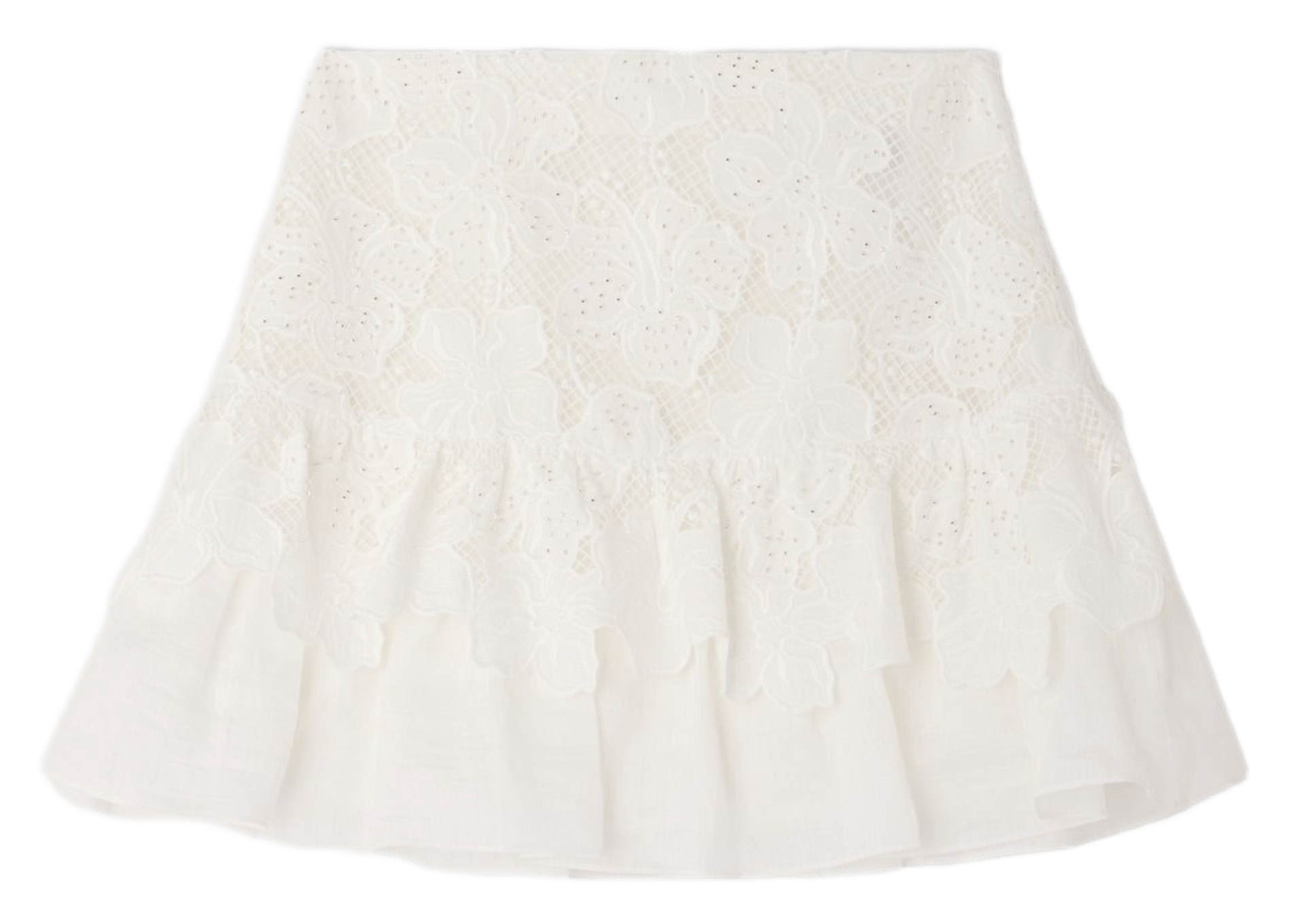 Halflange, kanten rok  SANDRO Wit