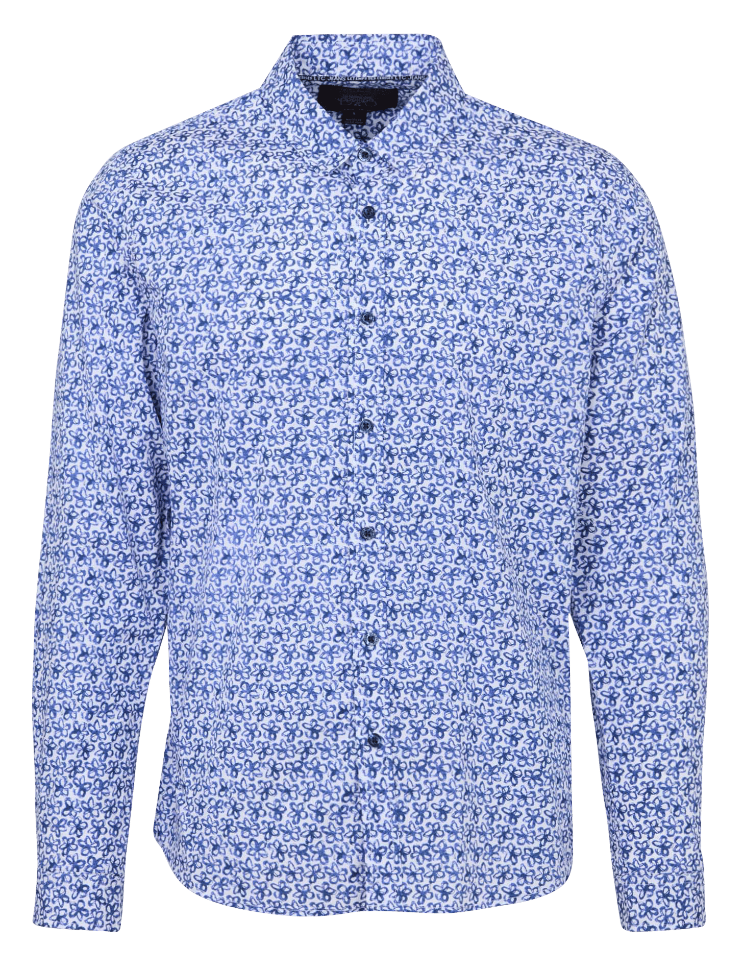 Gerade Knopfleiste Hemd mit Muster LE TEMPS DES CERISES Blau