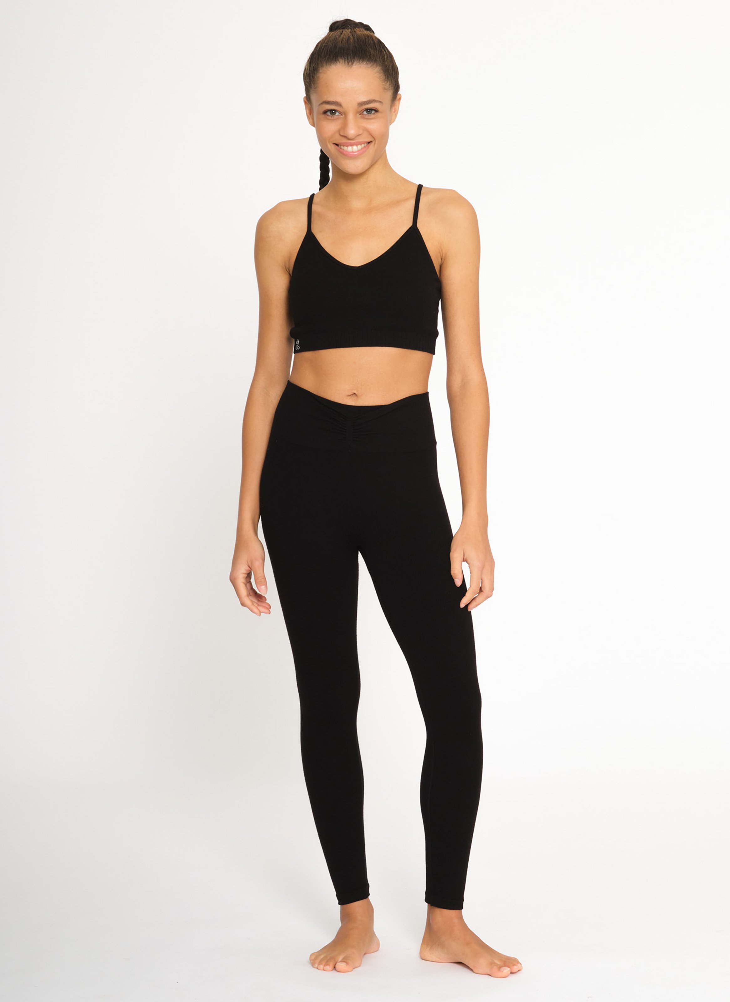 Legging de yoga en fibres de bambou mélangées YOGA SEARCHER Noir