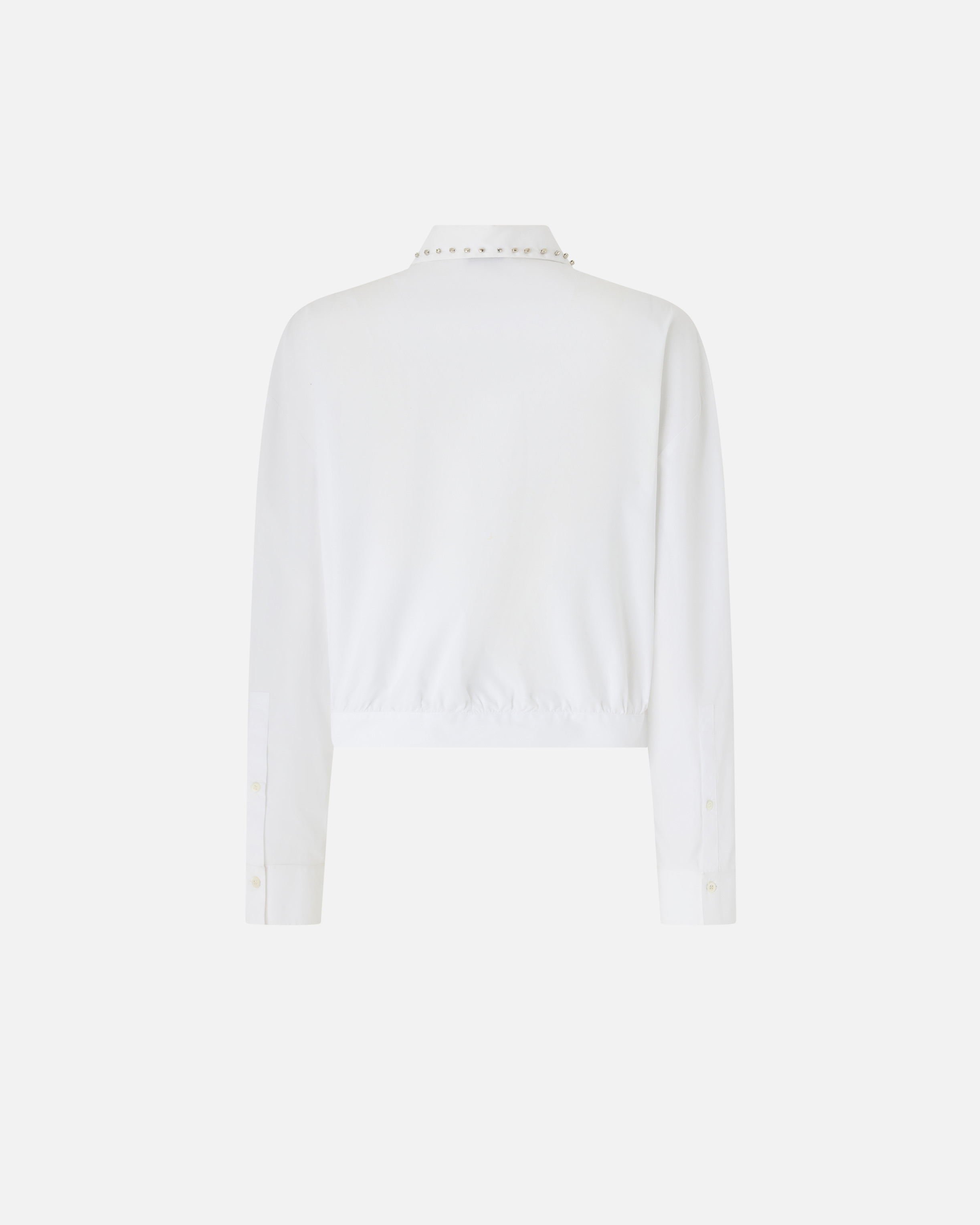 Chemise cropped à col bijou PINKO Blanc