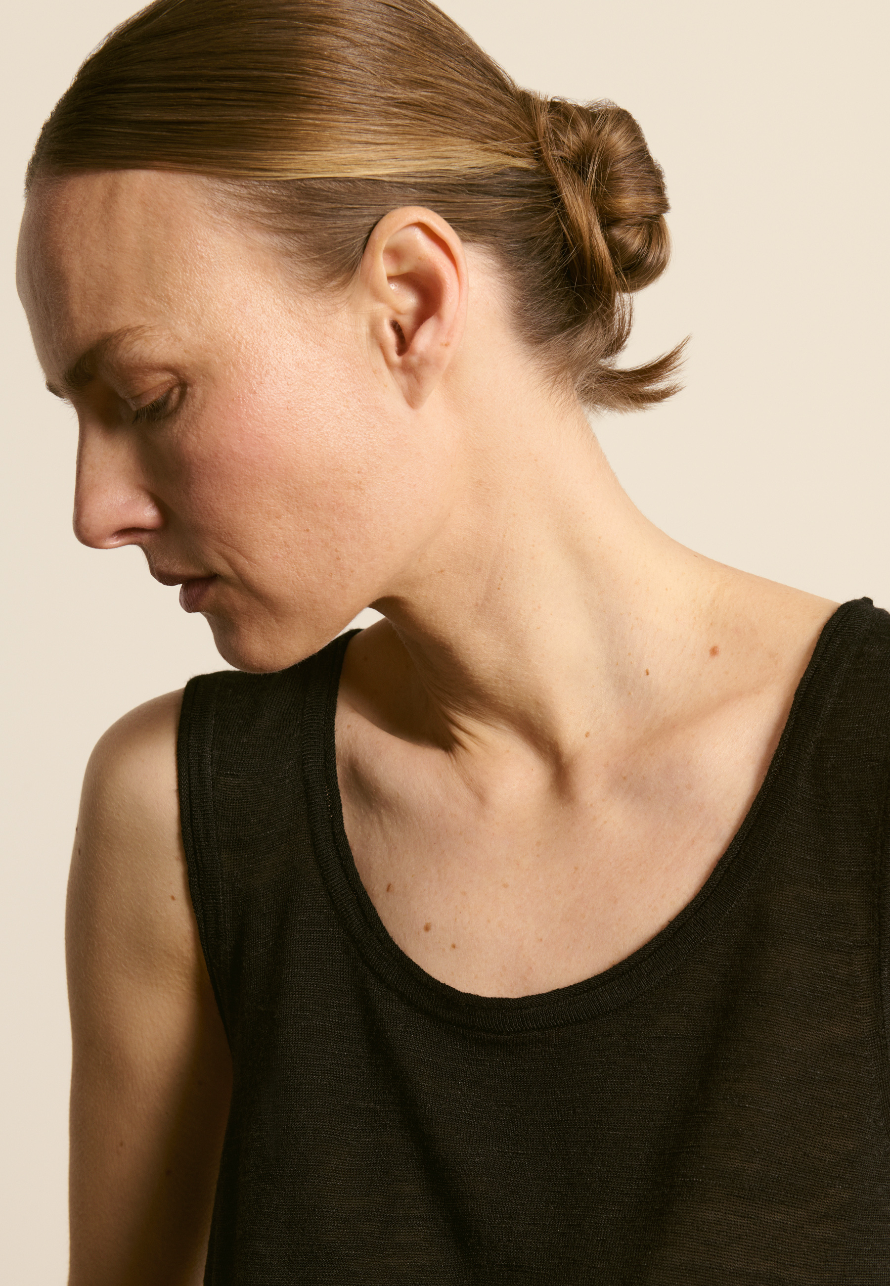 Débardeur en lin flammé MAISON MONTAGUT Noir