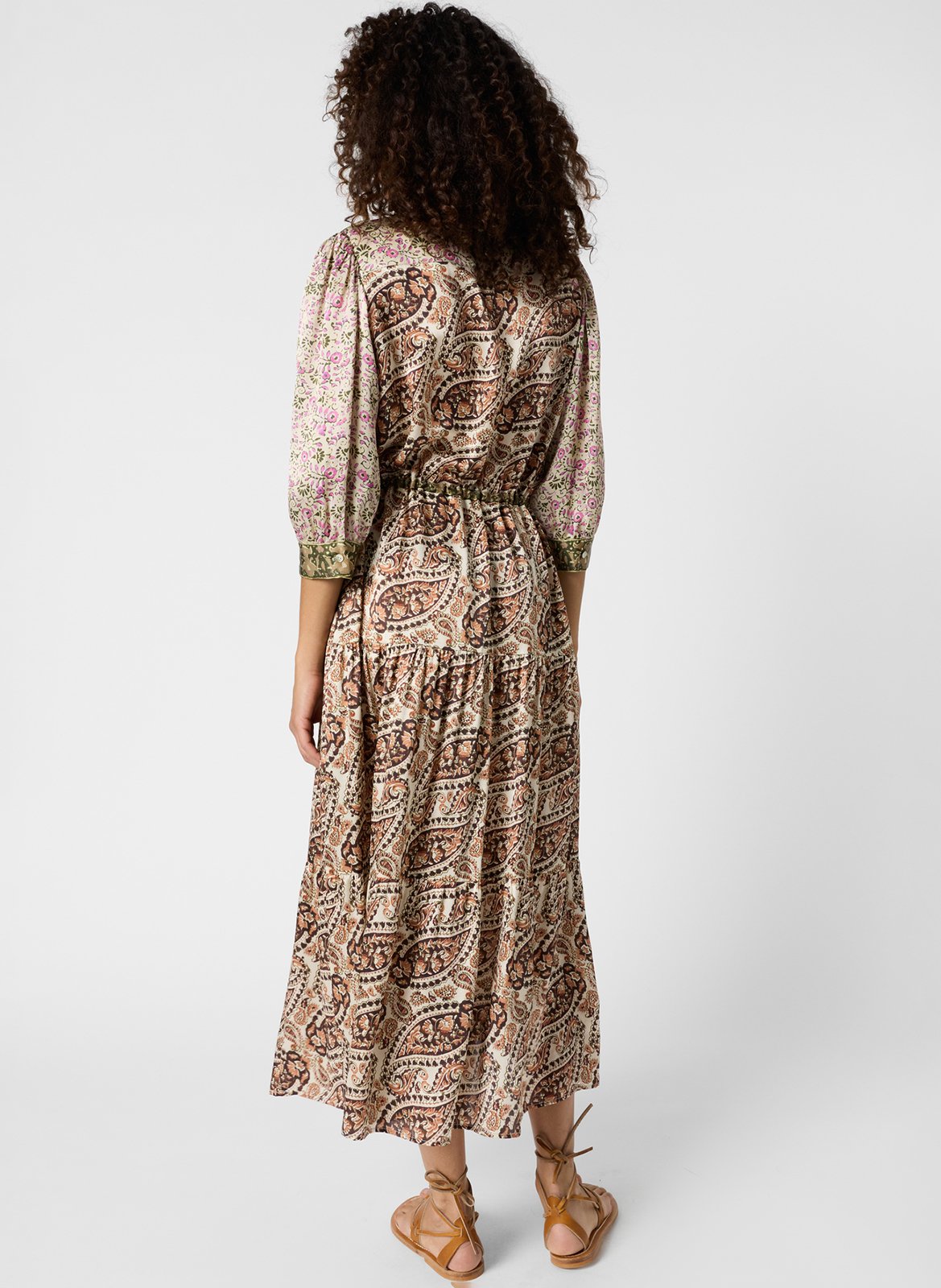 Langes Seidenblumenkleid GERARD DAREL Schwarz