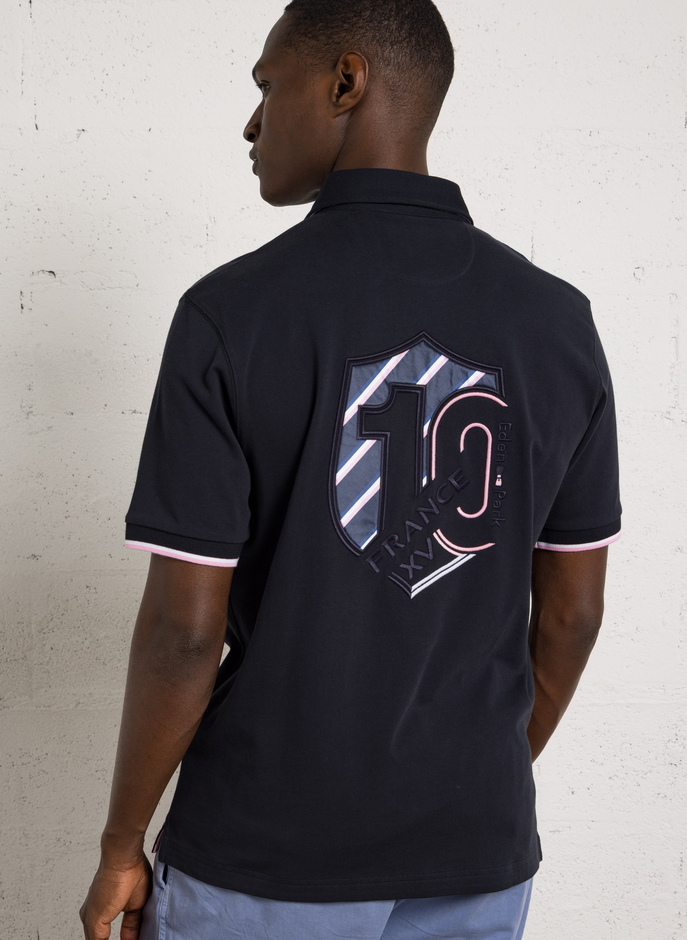 Polo manches courtes en coton EDEN PARK Bleu