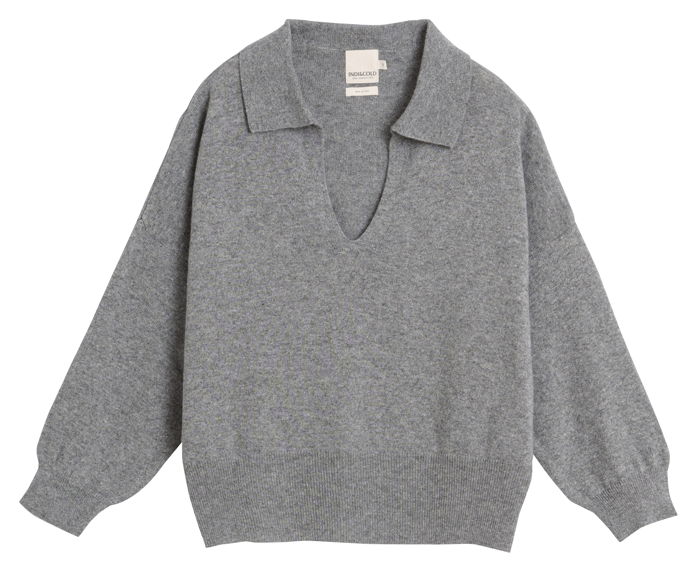 Oversized V-neck sweater INDI & COLD Grey