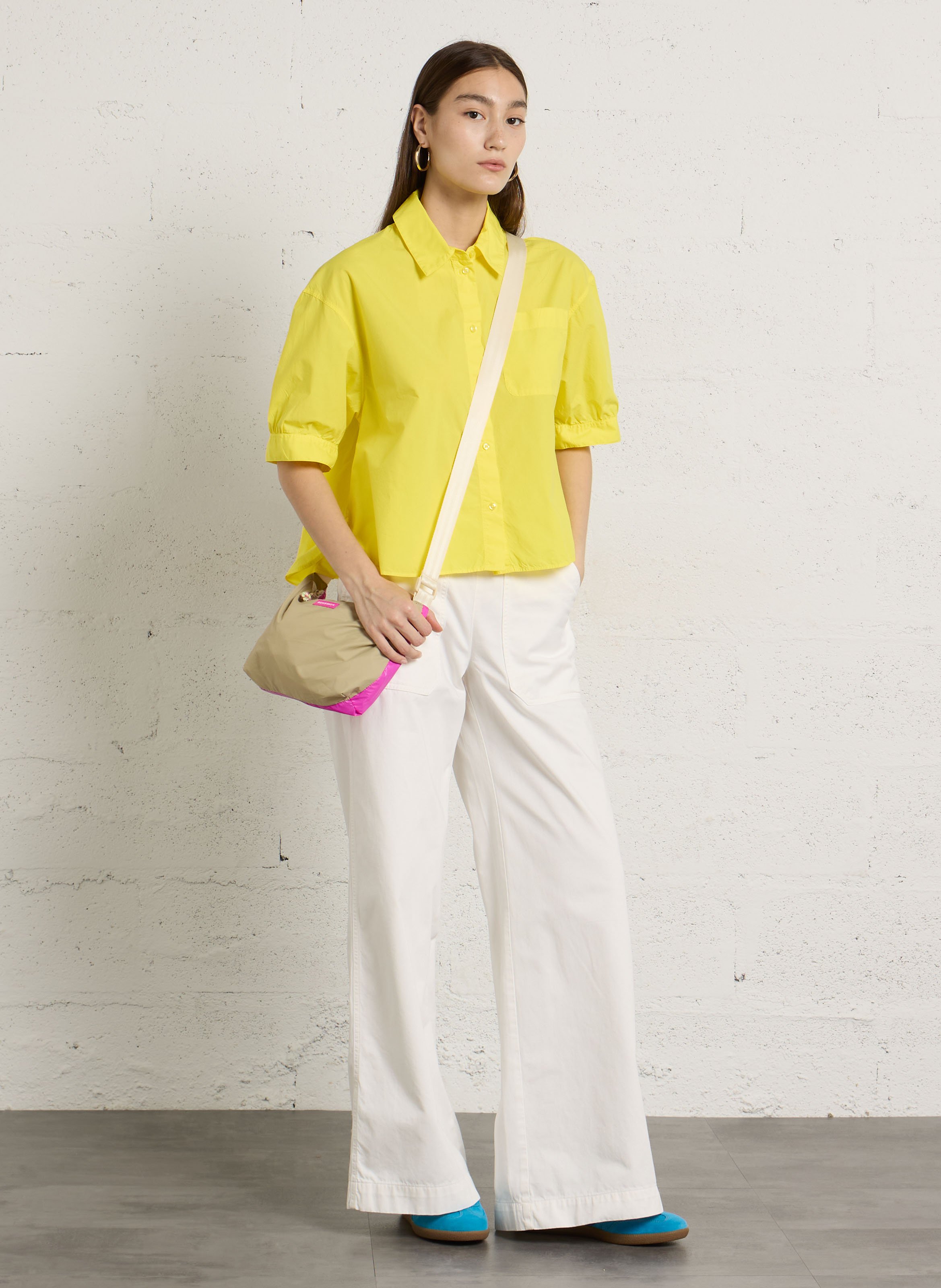 Wijde broek met bretels BENSIMON Wit