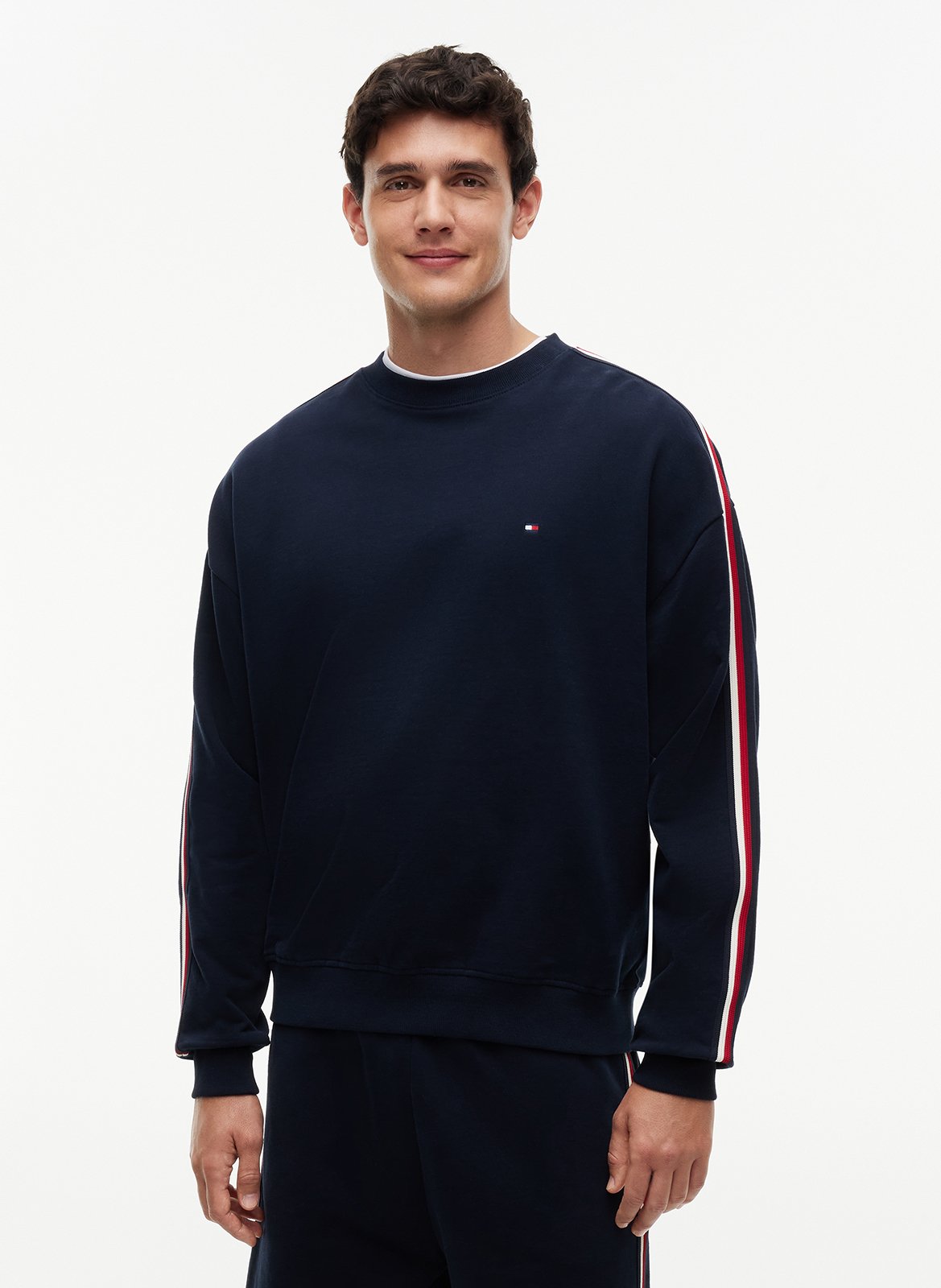 Sweat col rond en coton TOMMY HILFIGER Bleu