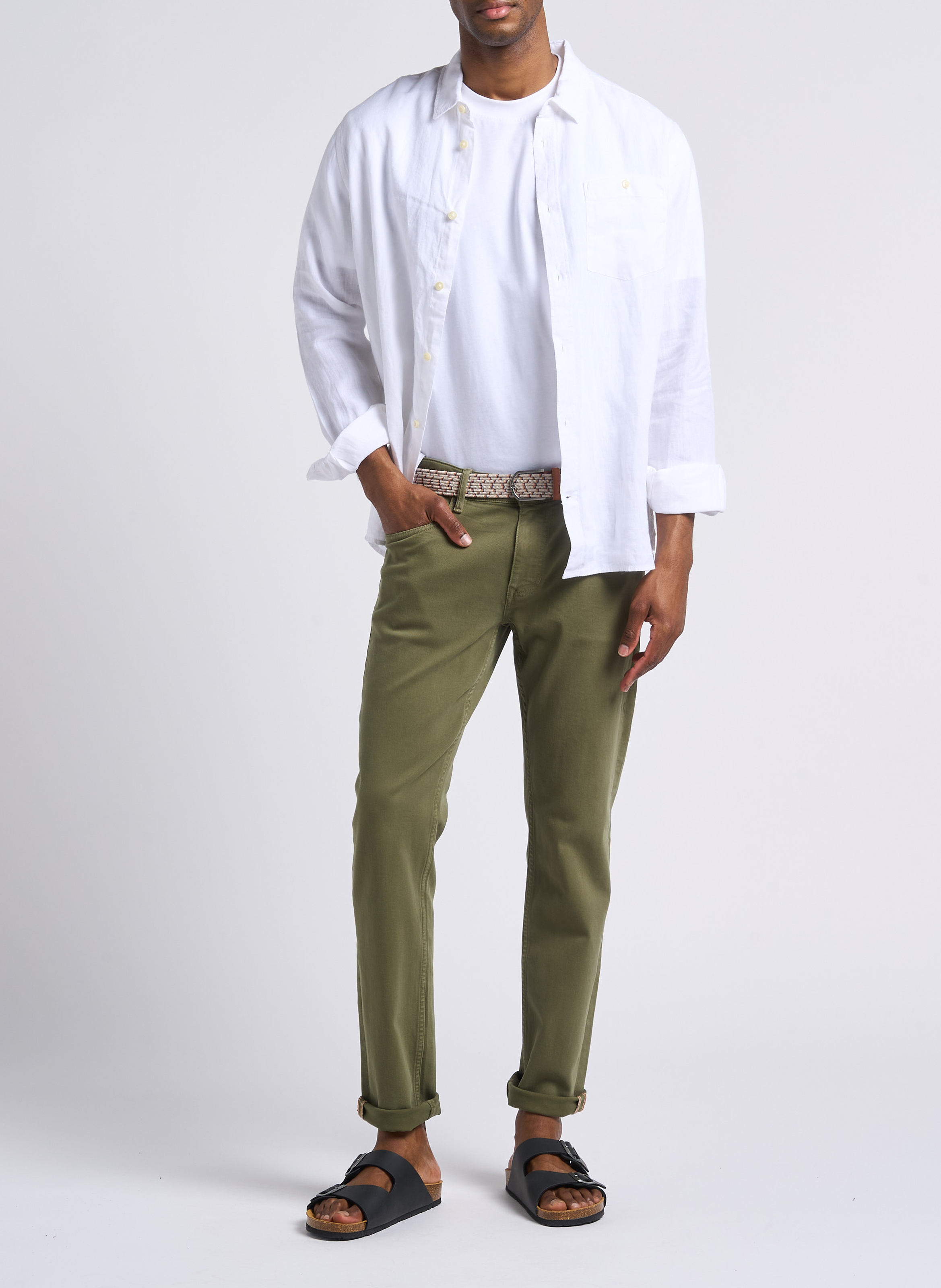 Regular-fit linen shirt KNOWLEDGE COTTON APPAREL White
