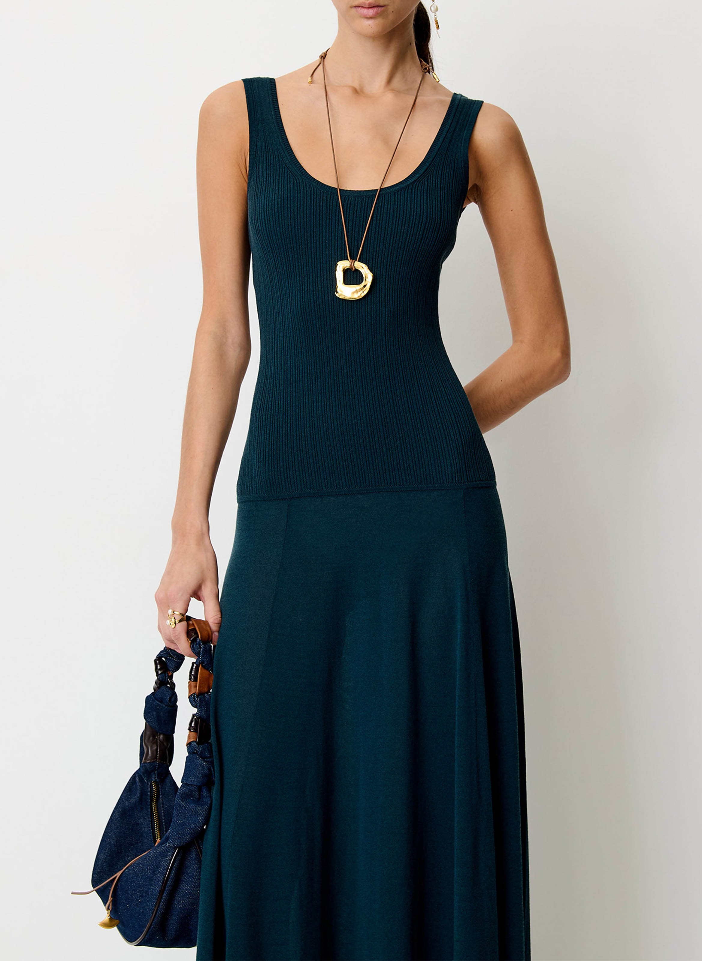 Long tank top two-tone dress SESSUN Blue