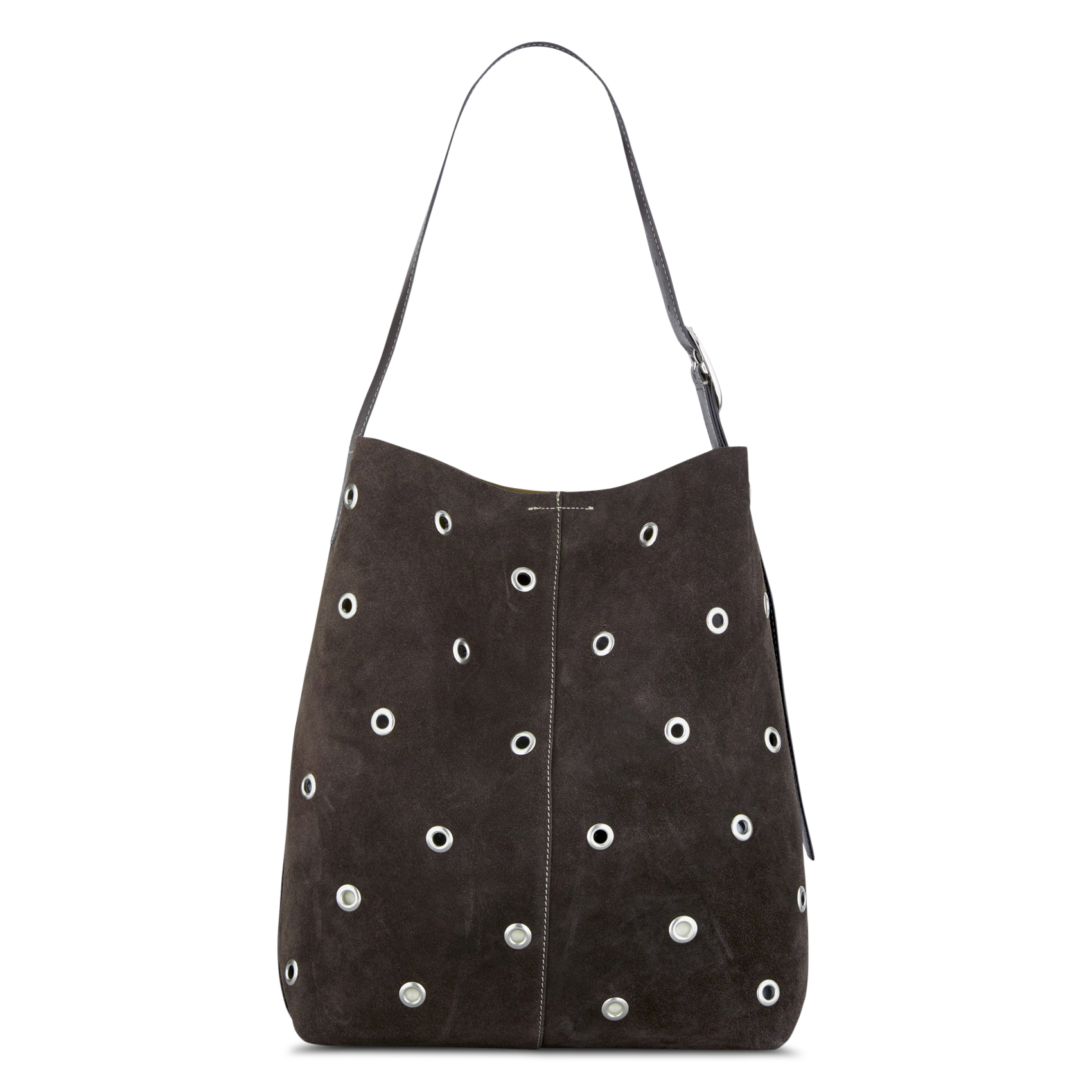 Schultertasche mit Ösen aus Leder BECKSONDERGAARD Braun