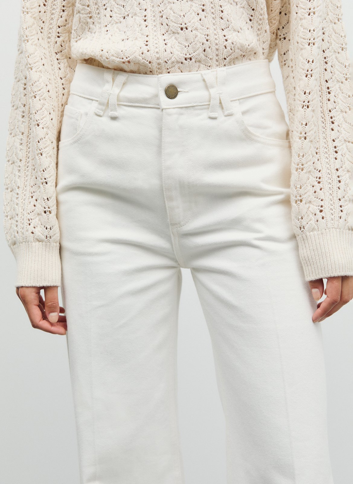 Pantalon flare taille haute uni GERARD DAREL Blanc