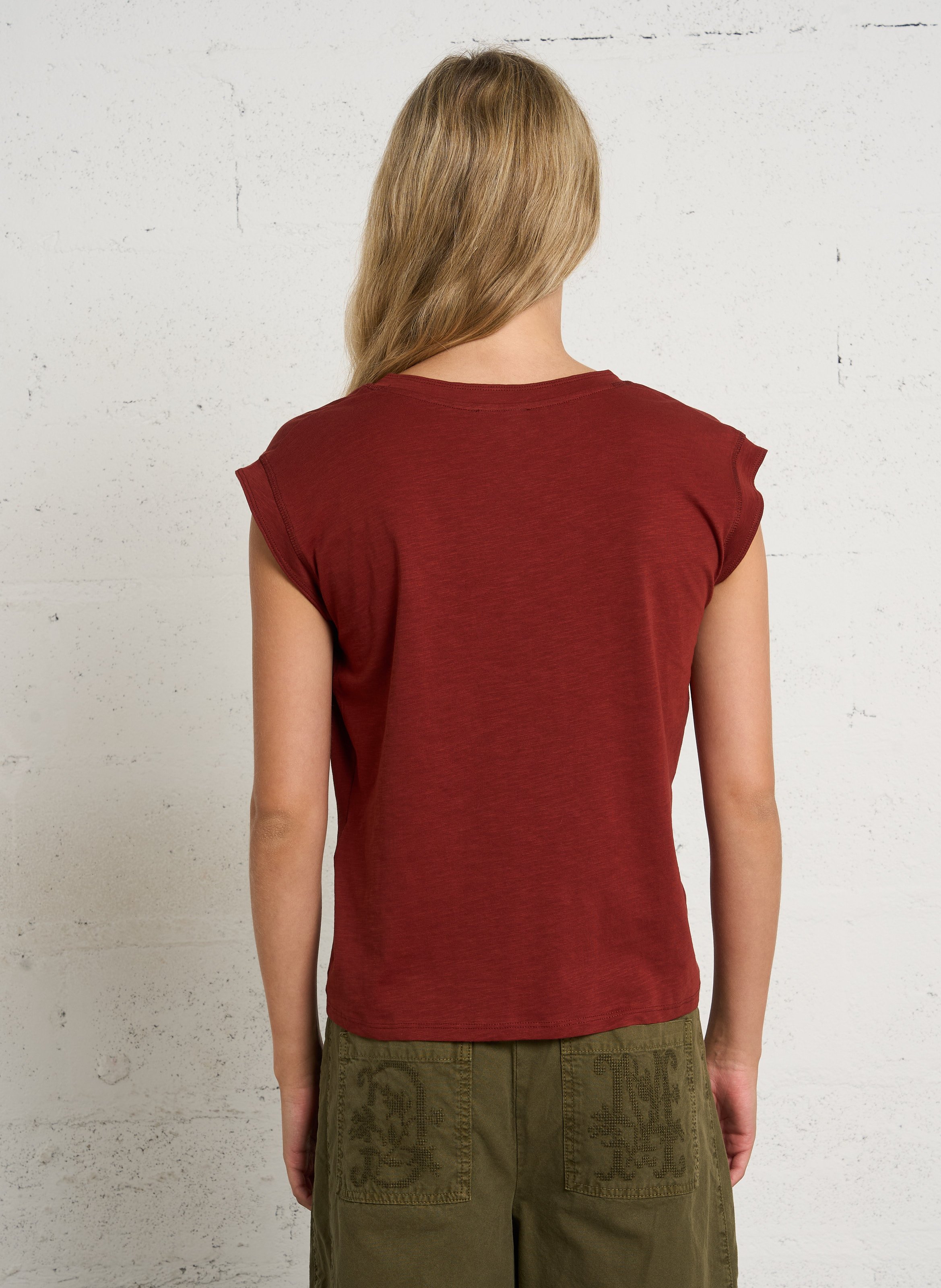 Gemêleerde katoenen tanktop MAISON 123 Rood