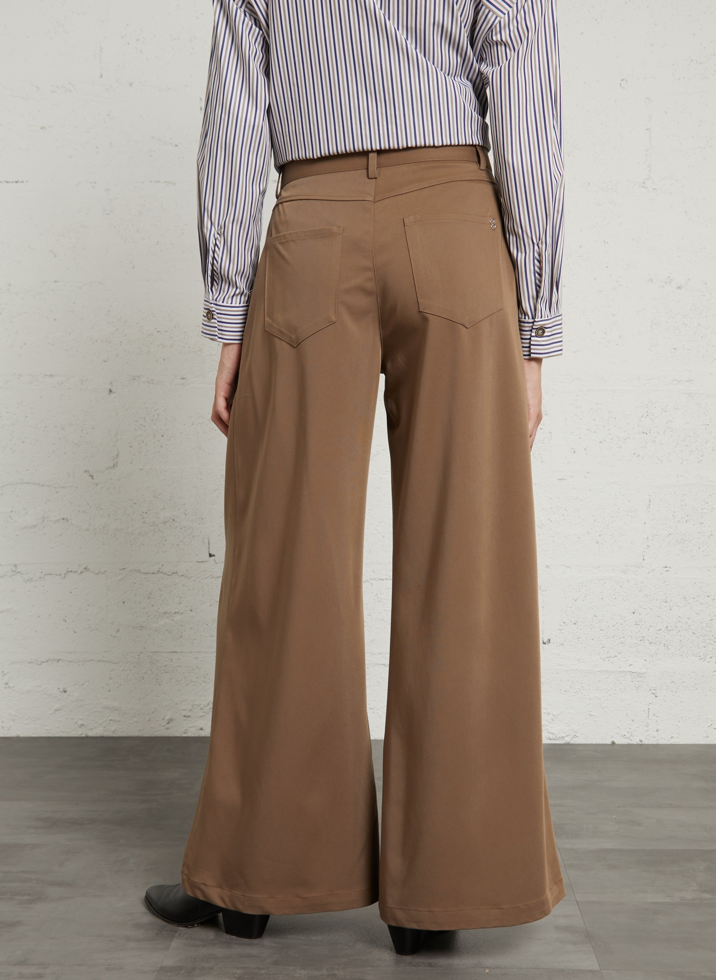 High-waisted wide-leg pants PLEASE Brown
