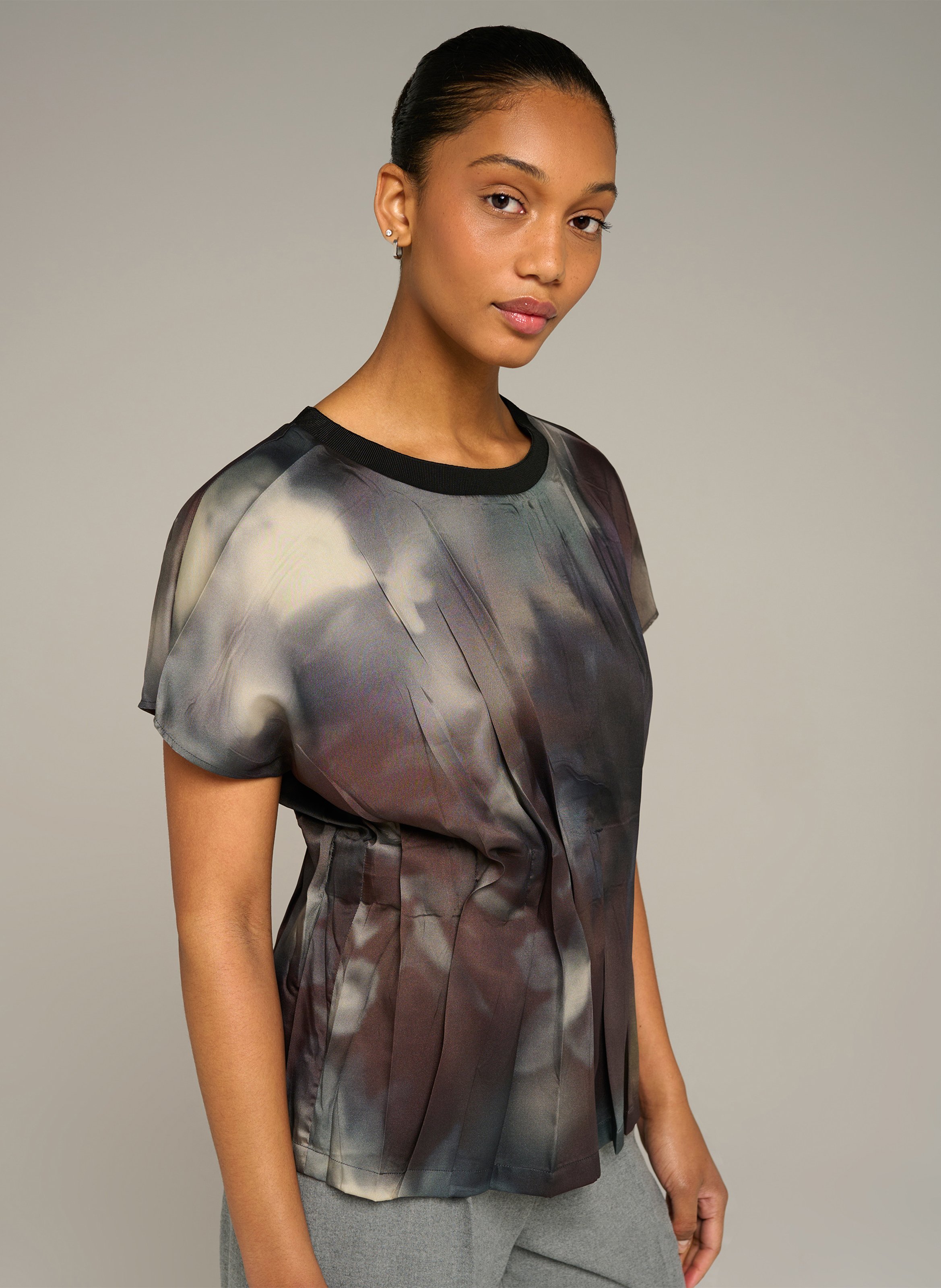 Getailleerde top met print COTELAC ACOTE Zwart