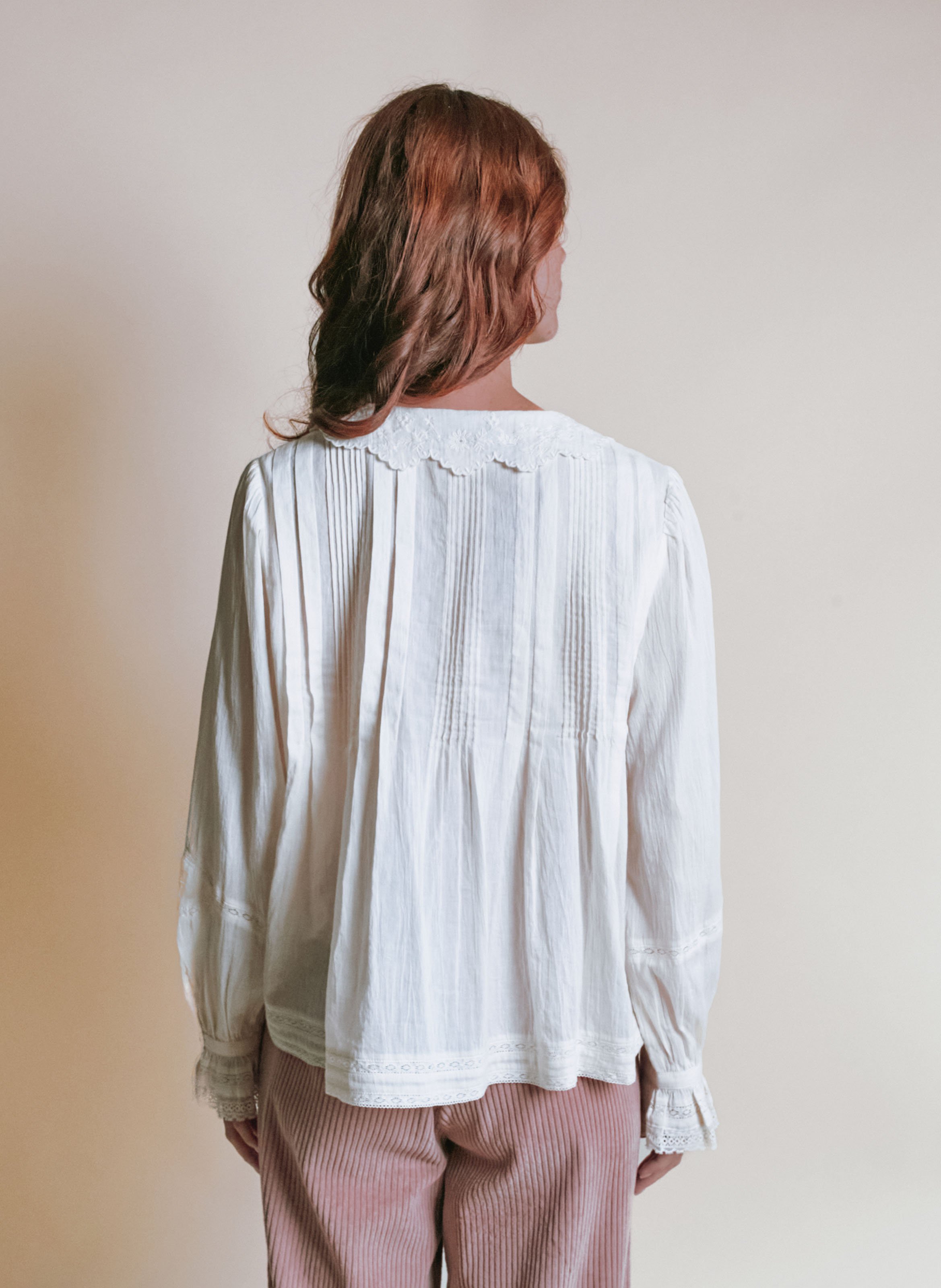 Baumwollbluse mit klassischem Kragen EMILE ET IDA Beige