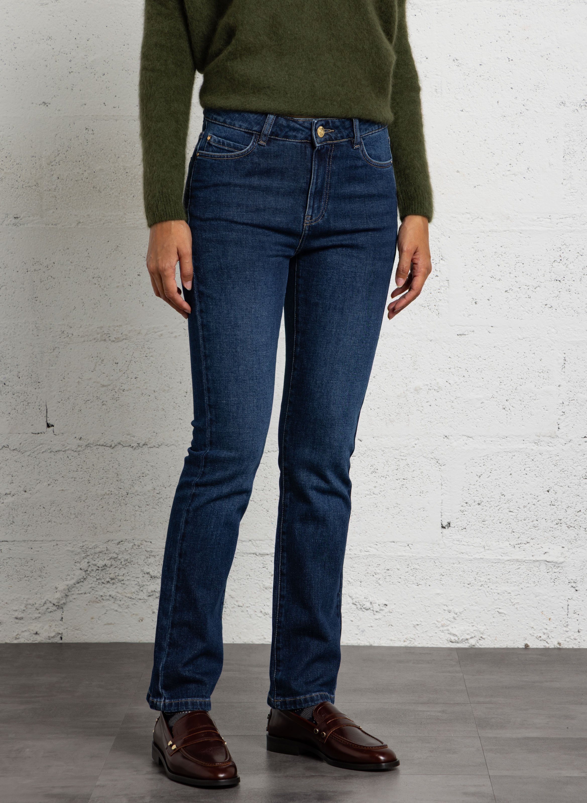Gerade geschnittene Jeans aus Baumwollmischgewebe MAISON 123 Blau
