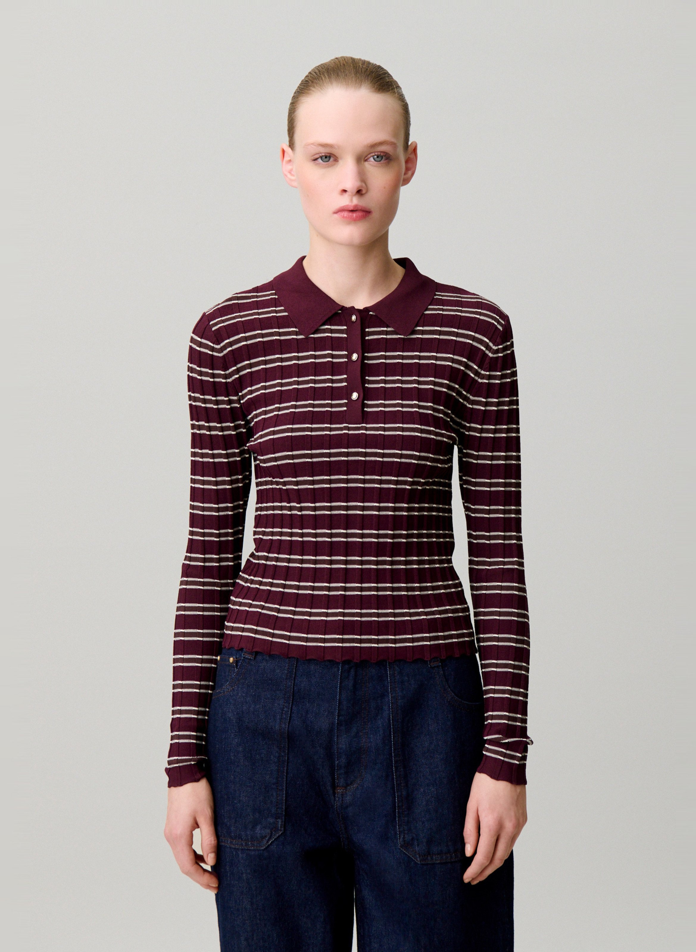 Pull col polo CLAUDIE PIERLOT Multicolore