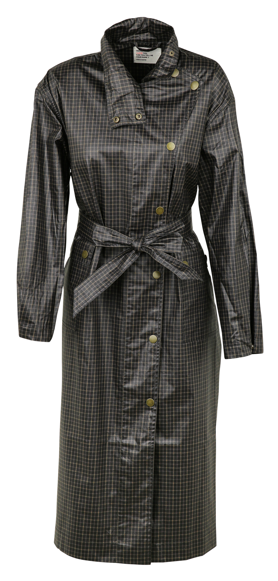 Giacca a vento dritta con collo alto e cintura in cotone LEON & HARPER