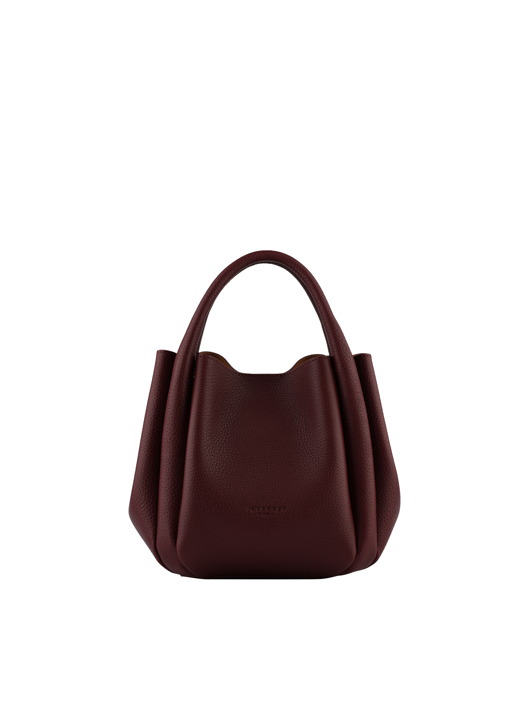 Calfskin leather handbag POURCHET Red