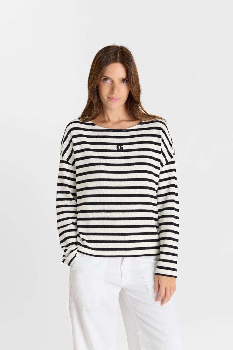 Round-neck sweater LE TEMPS DES CERISES White