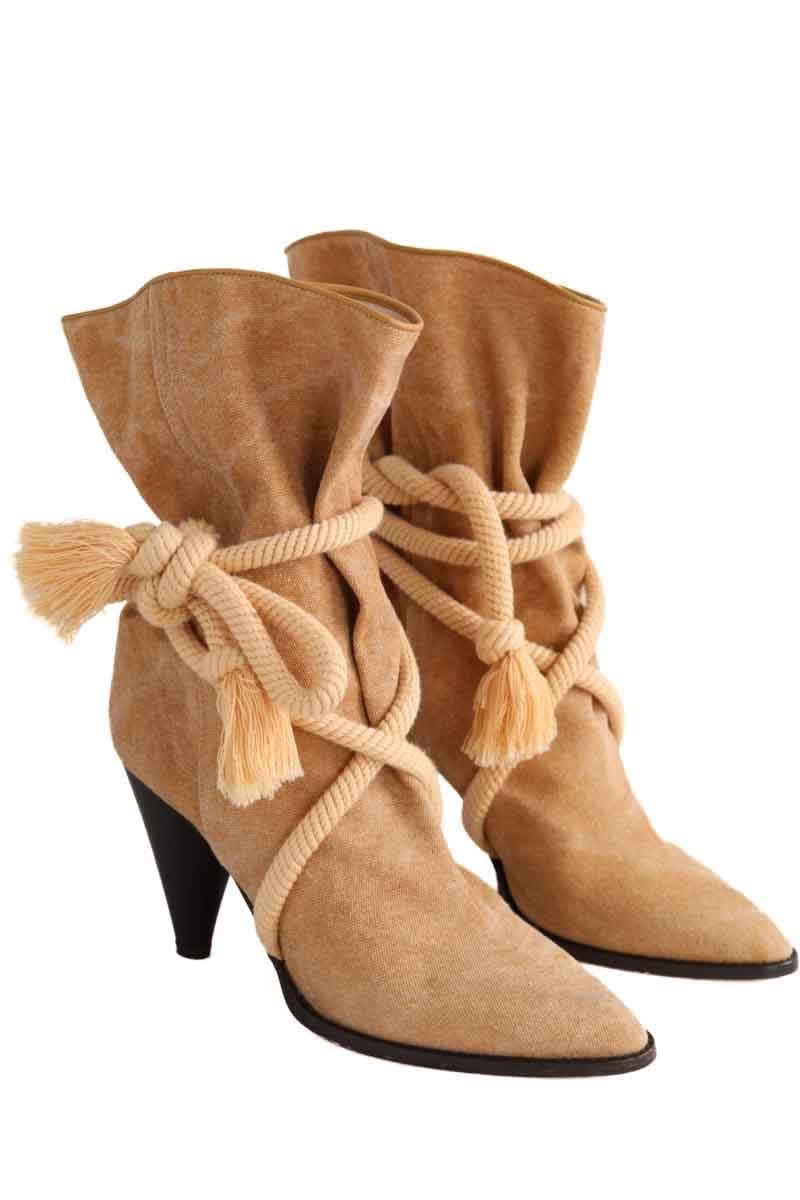 Lace-up ankle boots ISABEL MARANT - Seconde Main Yellow