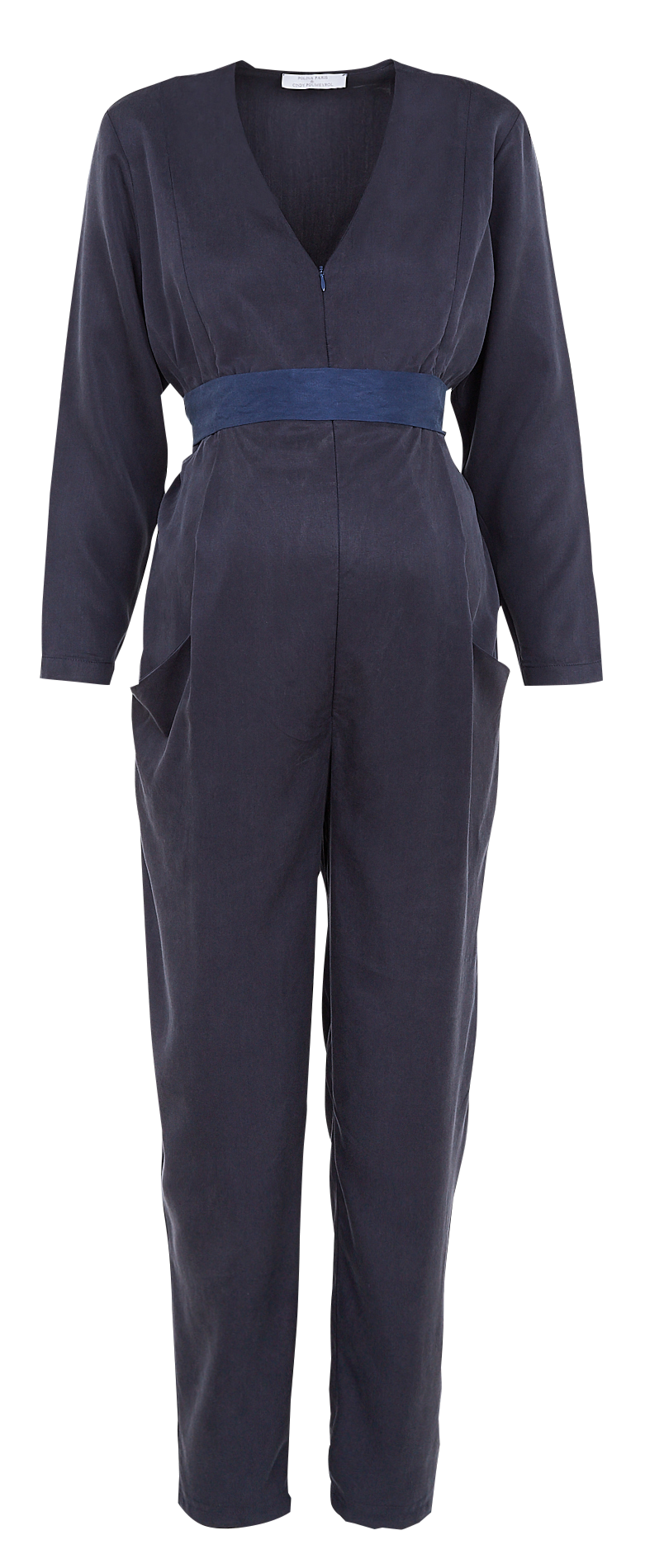 Long-sleeved maternity jumpsuit POLINA Blue