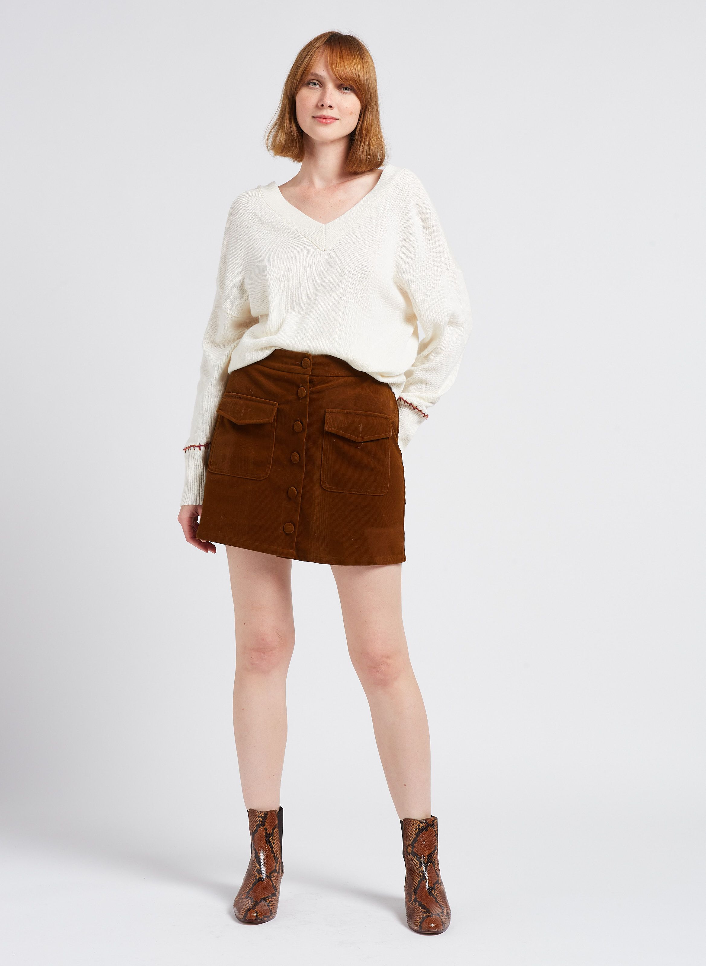 Tan hotsell corduroy skirt