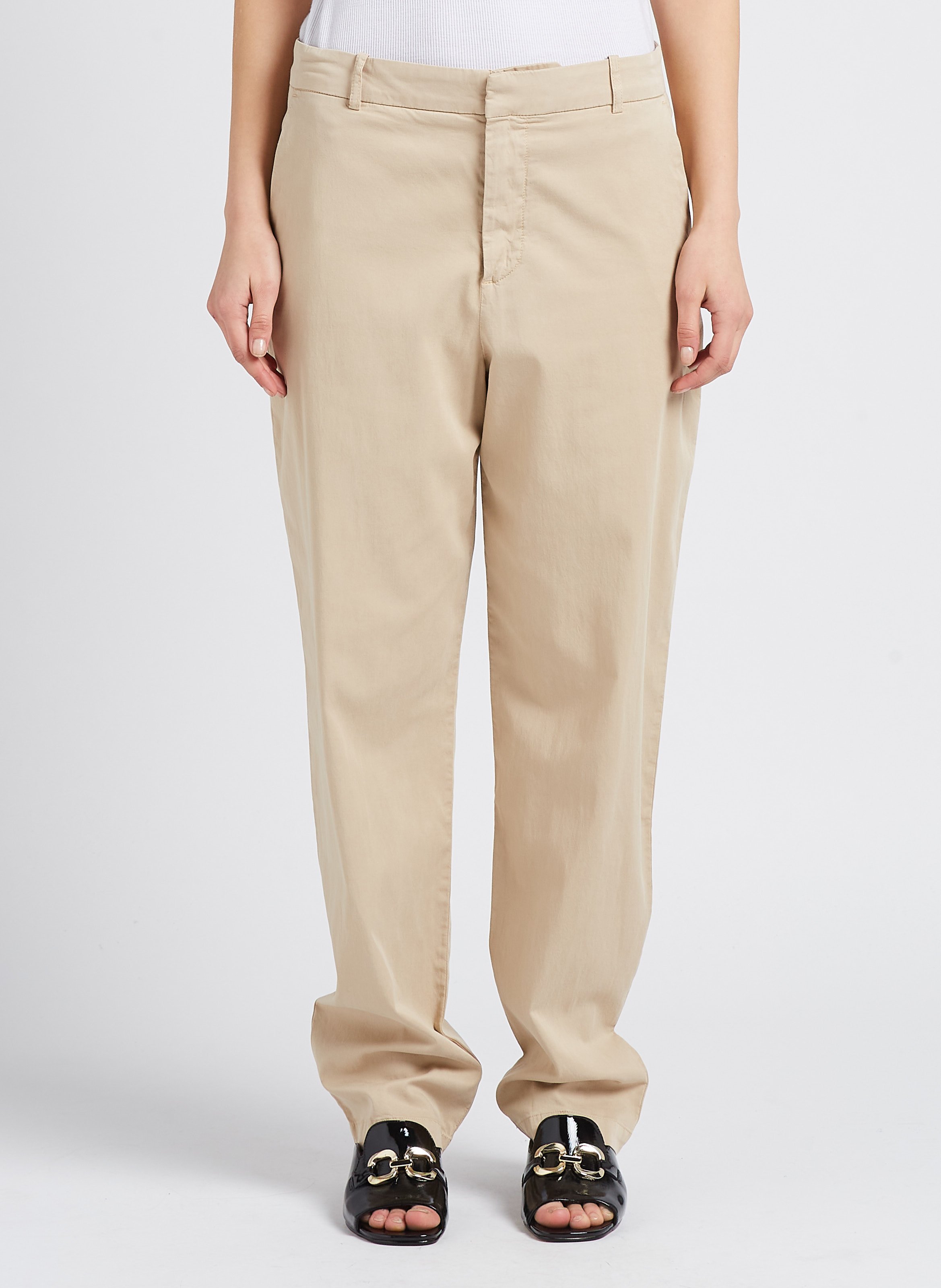 Pantalon chino fluide femme hotsell