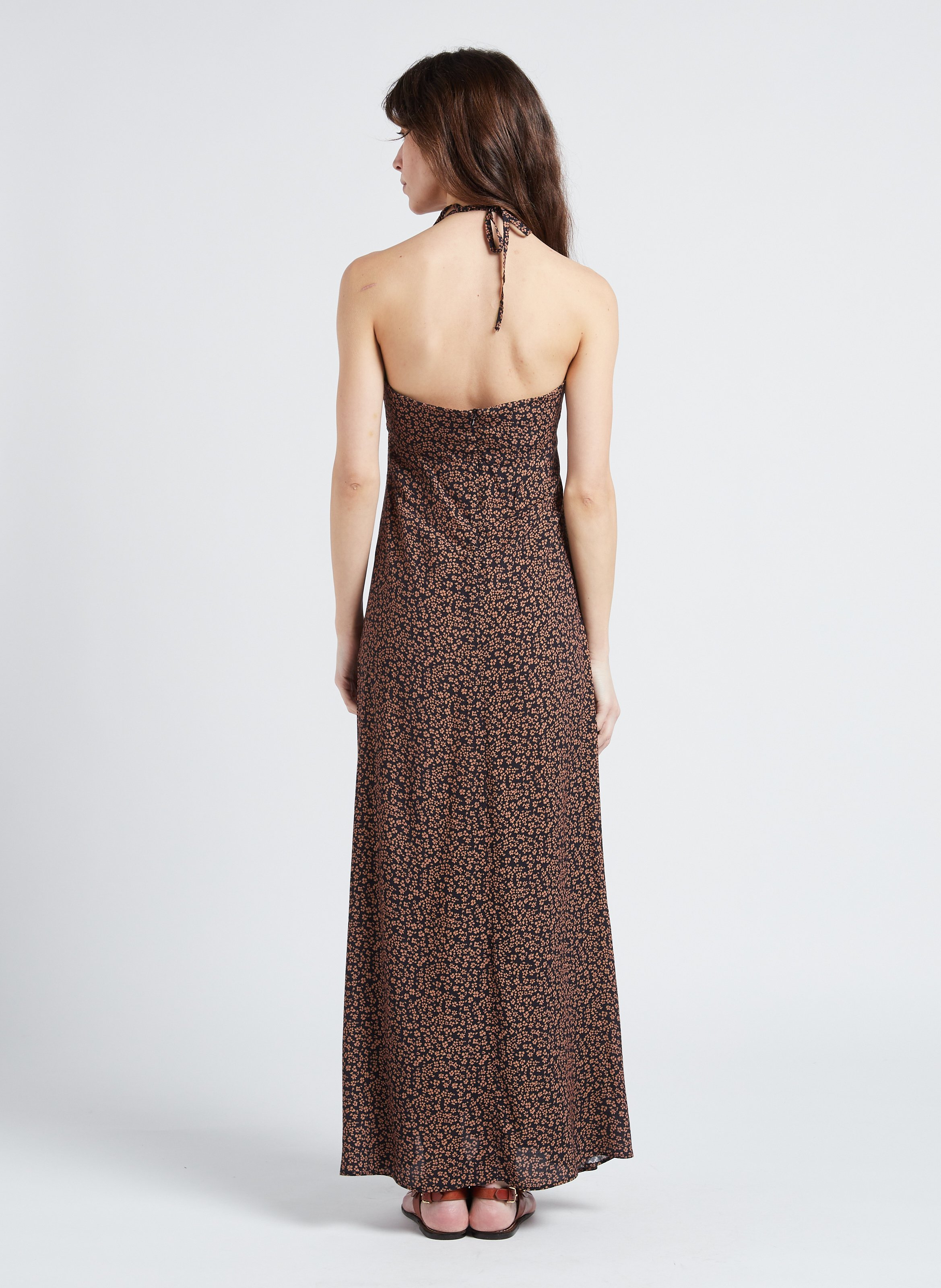 Printed V-neck dress THE NEW SOCIETY Black