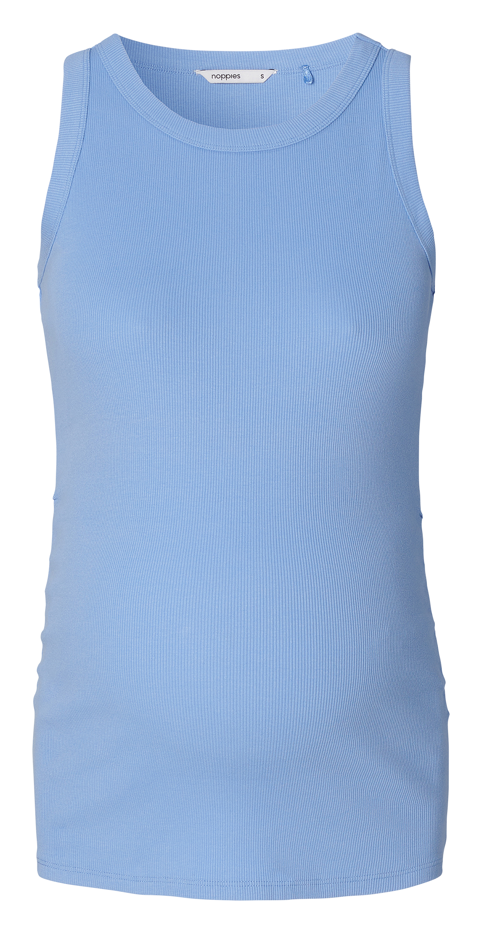 Singlet van biokatoen met ribtextuur Blauw