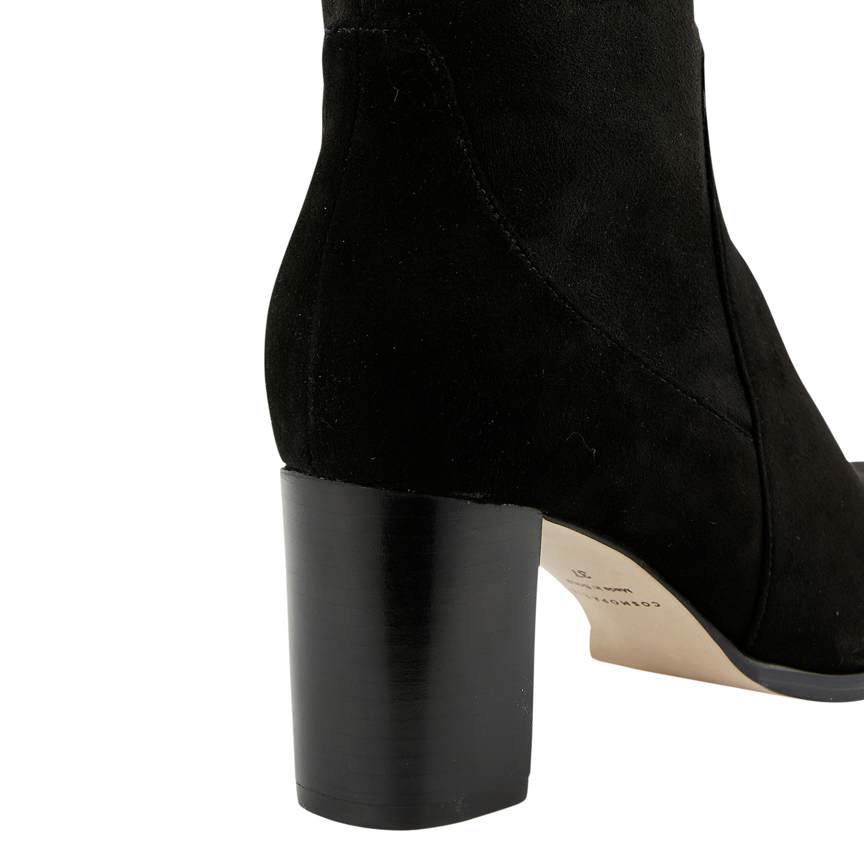 Stretch velvet knee-high boots COSMOPARIS Black