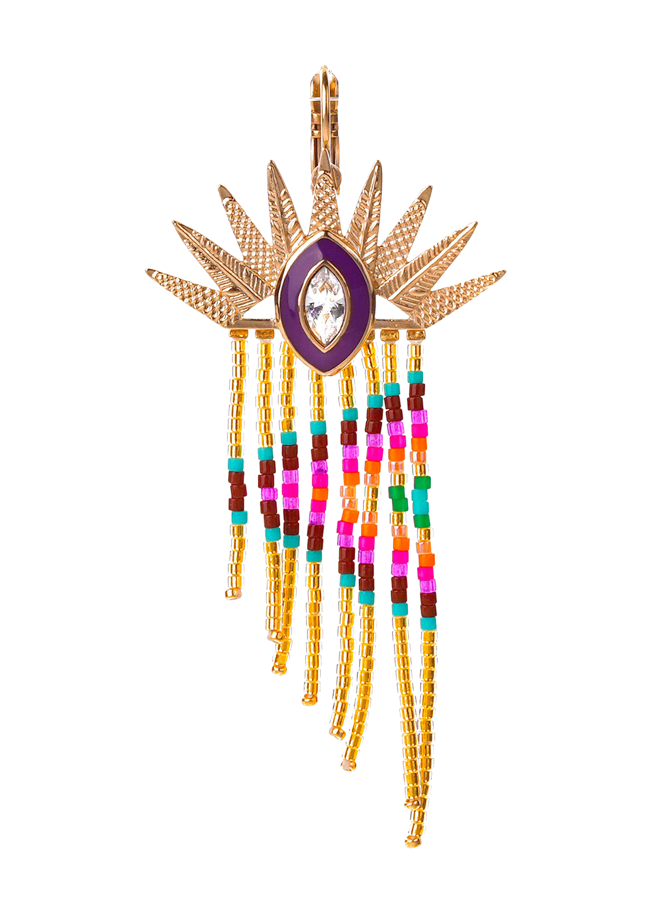 Earrings with dangling pearl chains for pierced ears HIPANEMA Multicolored