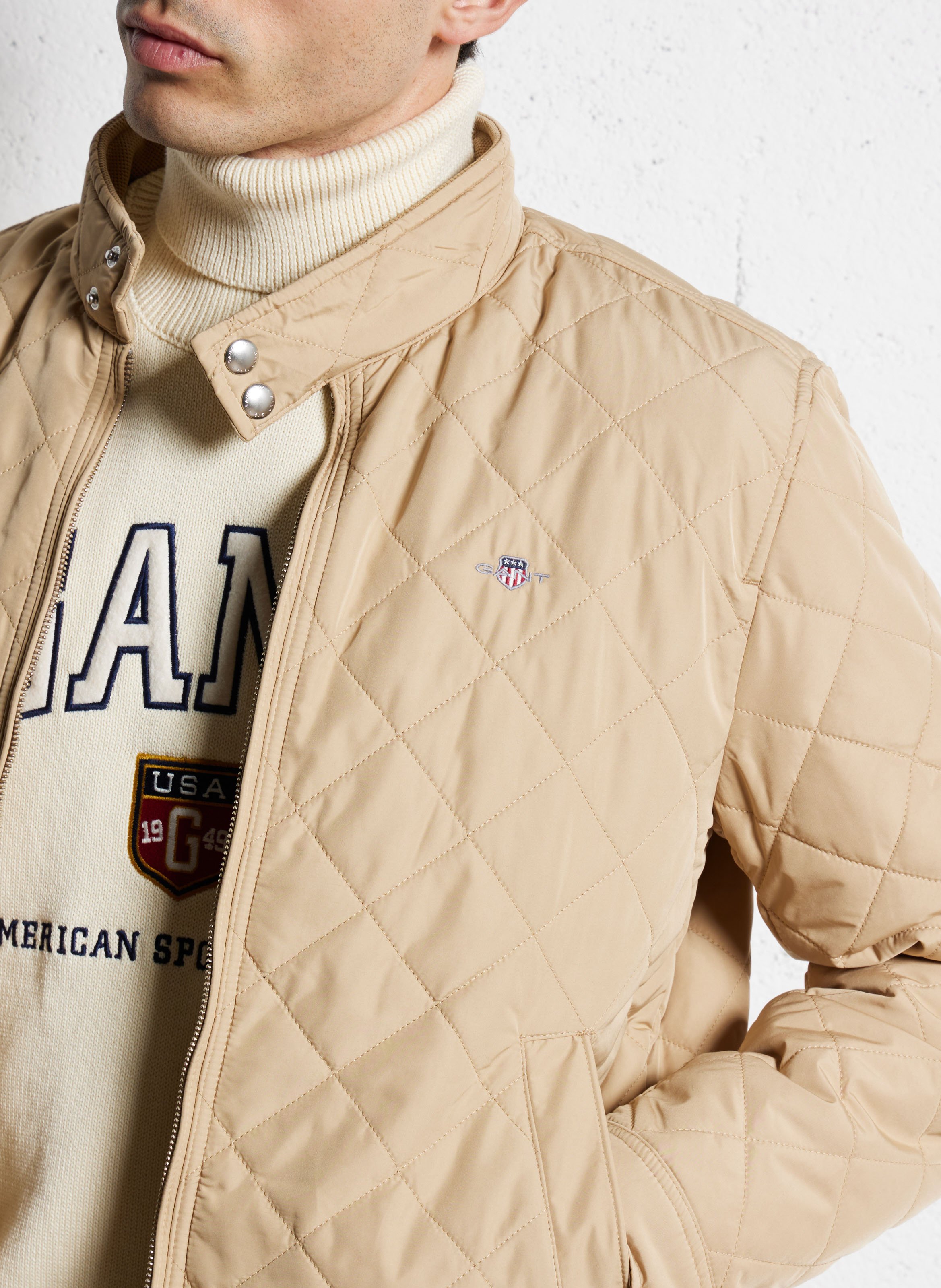 Gewatteerd jasje met opstaande kraag GANT Khaki