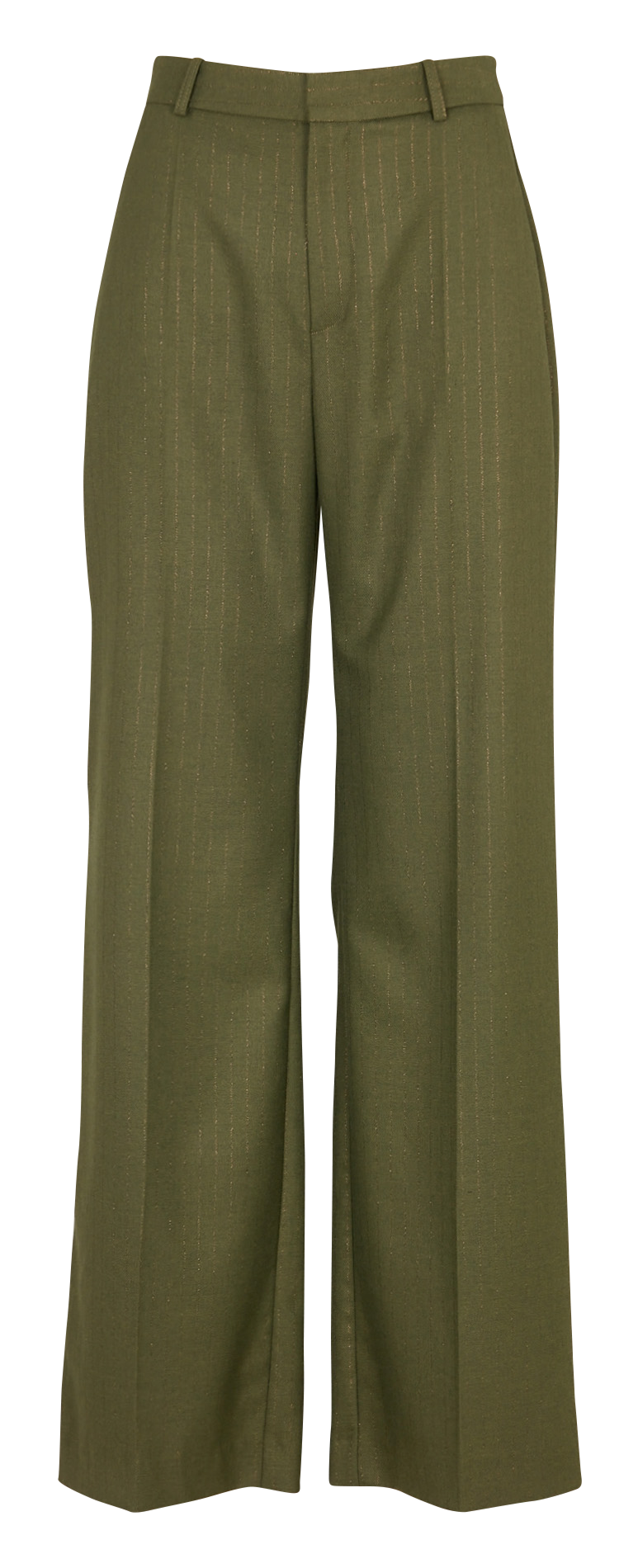 Pantalon droit taille haute à rayures ONE STEP Vert