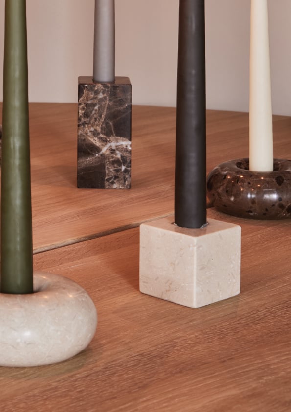 Marble candle holder OYOY LIVING DESIGN Beige