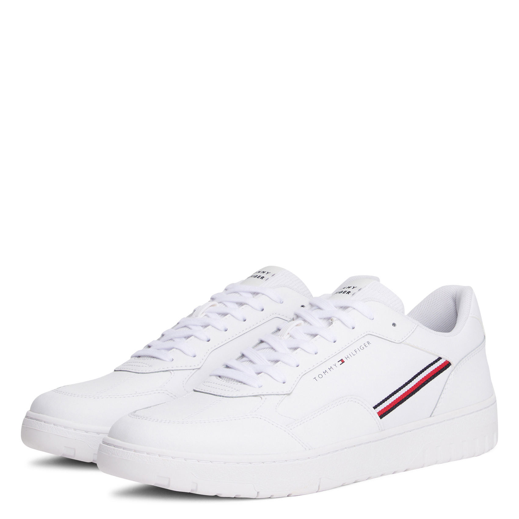 Baskets basses en cuir mélangé TOMMY HILFIGER Blanc