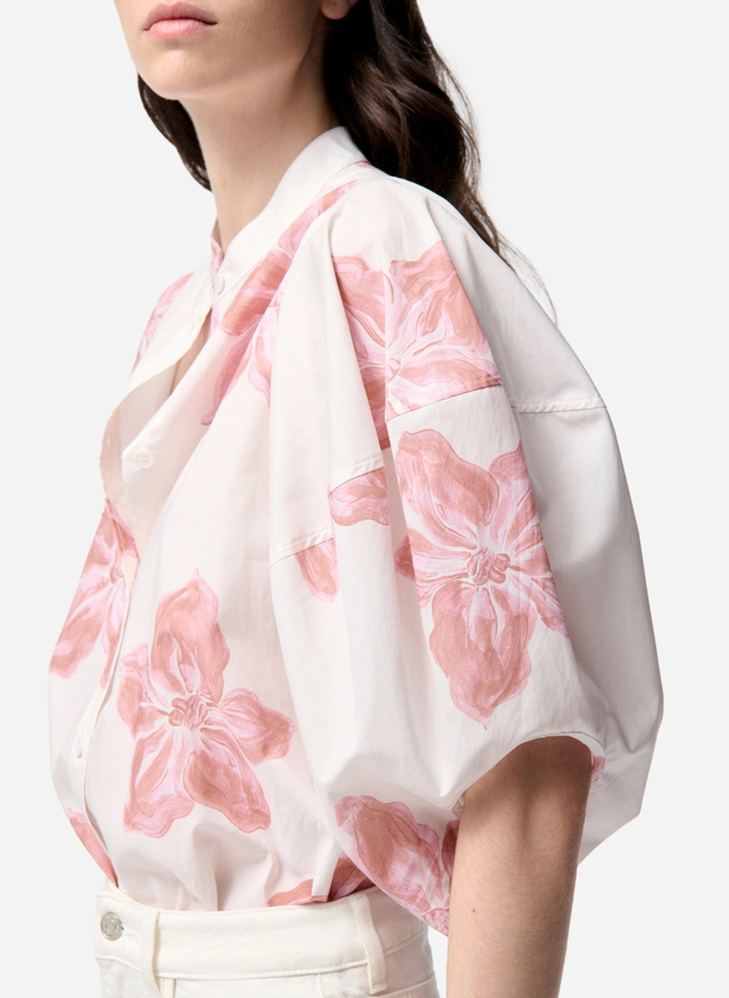 Gedrukte blouse met pofmouwen VANESSA BRUNO Roze