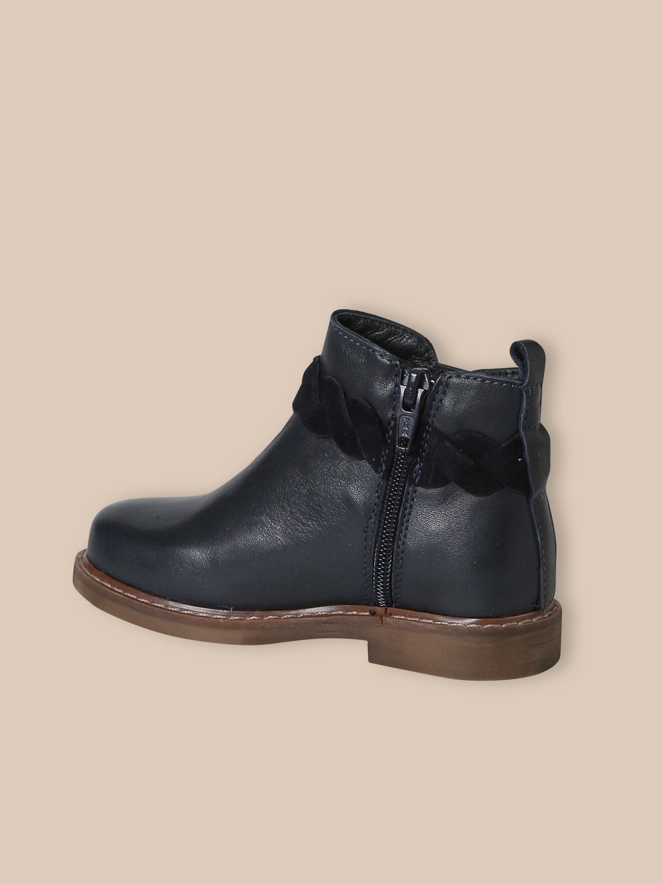 Braided leather boots CYRILLUS Blue