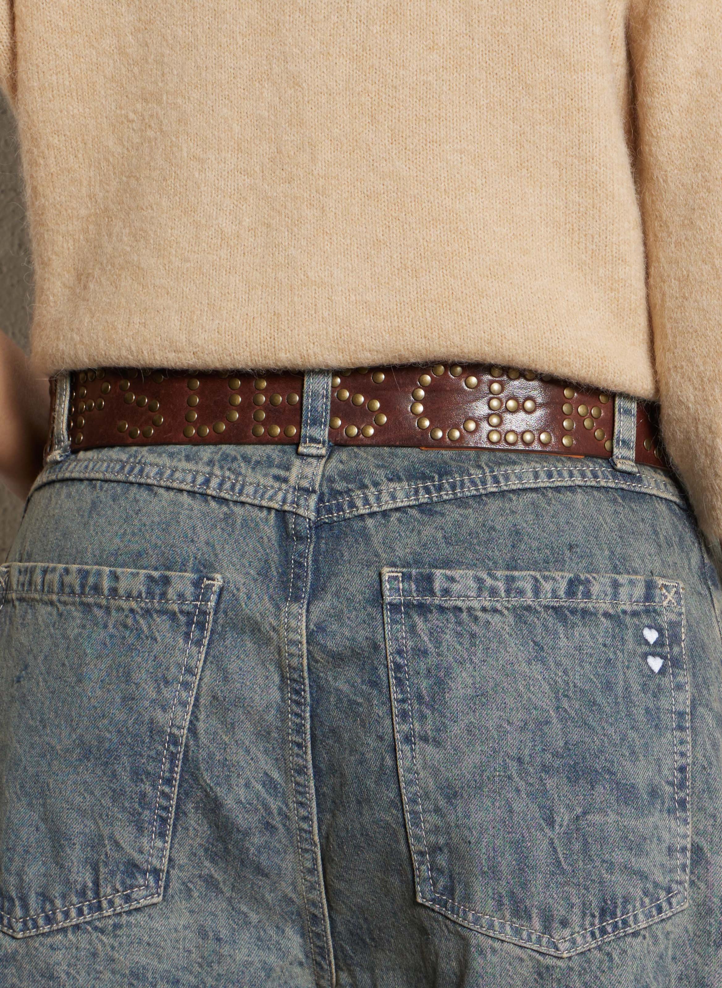 Ceinture en cuir LE TEMPS DES CERISES Marron