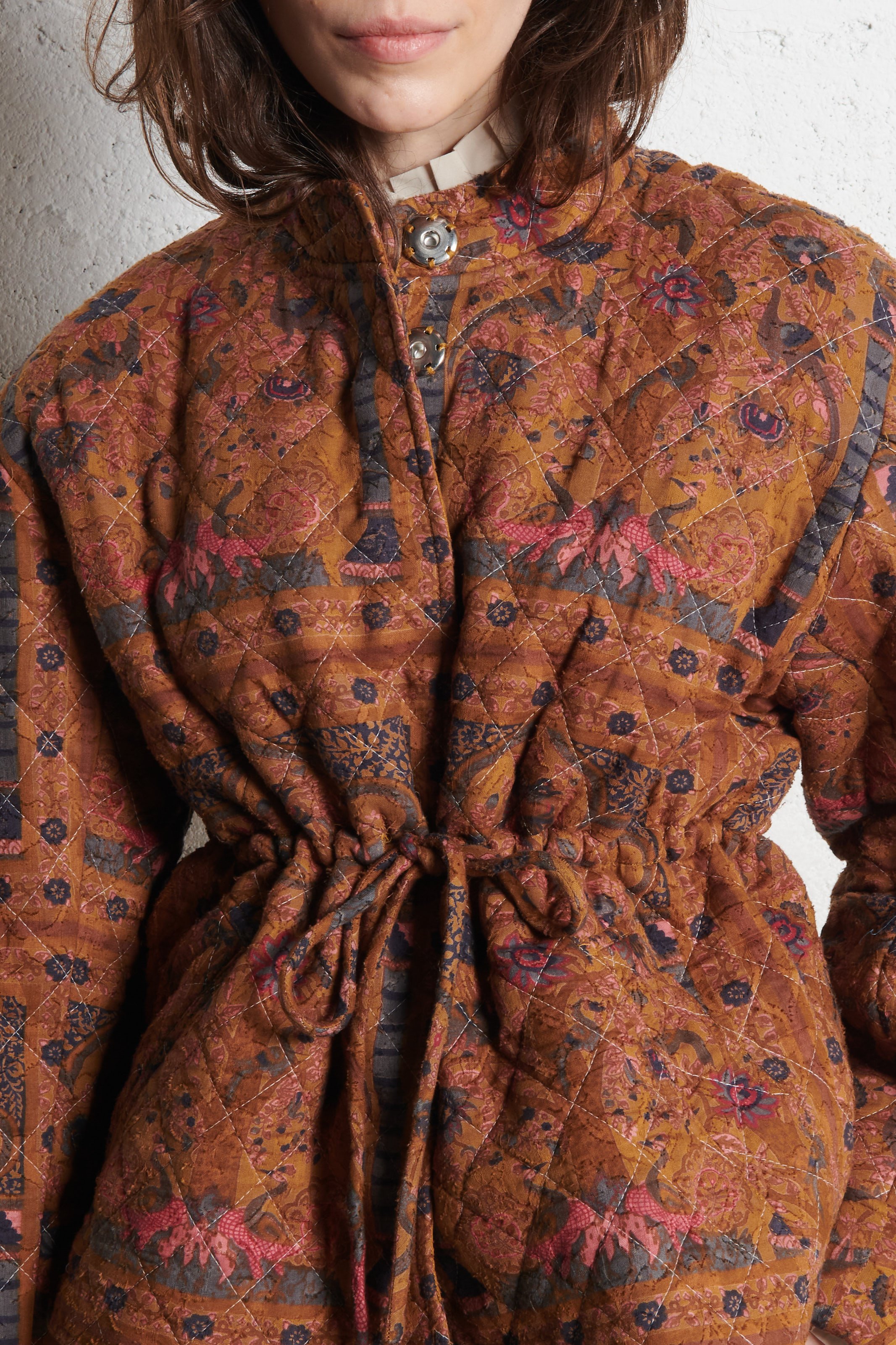 Veste ample imprimée en coton ANTIK BATIK Marron