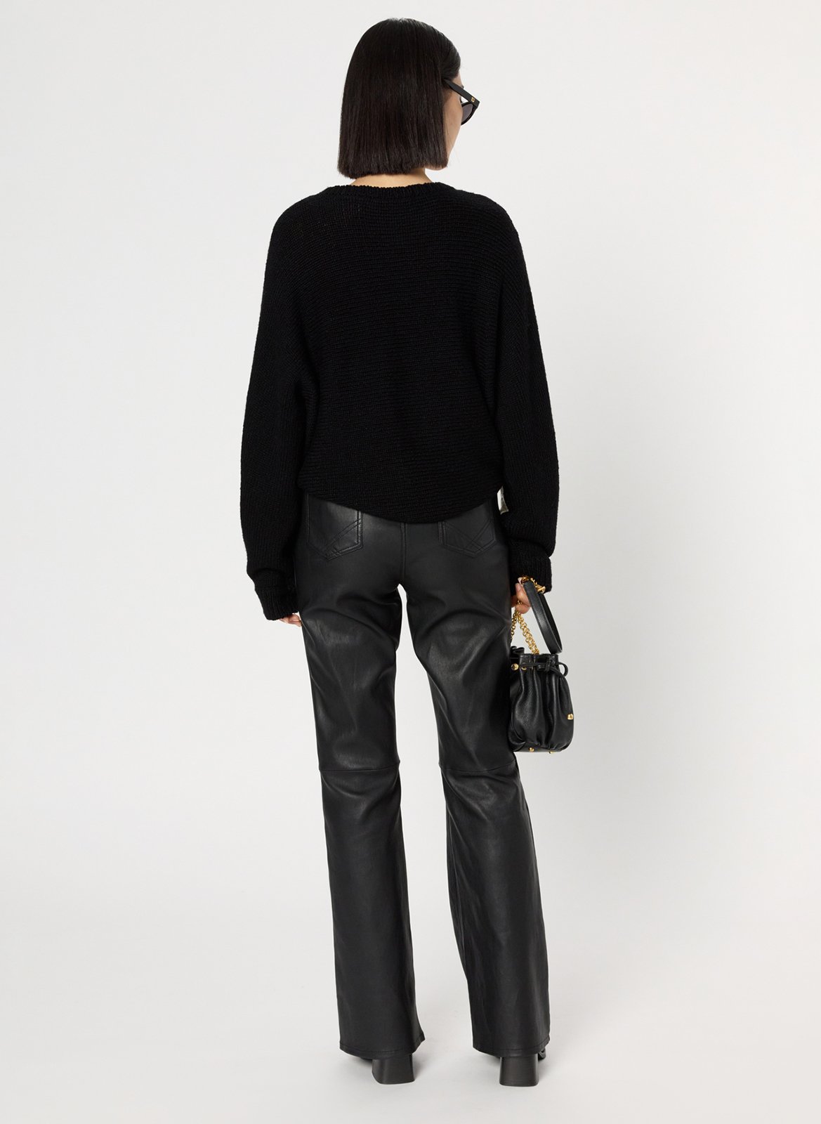 Pull col rond en laine  GERARD DAREL Noir